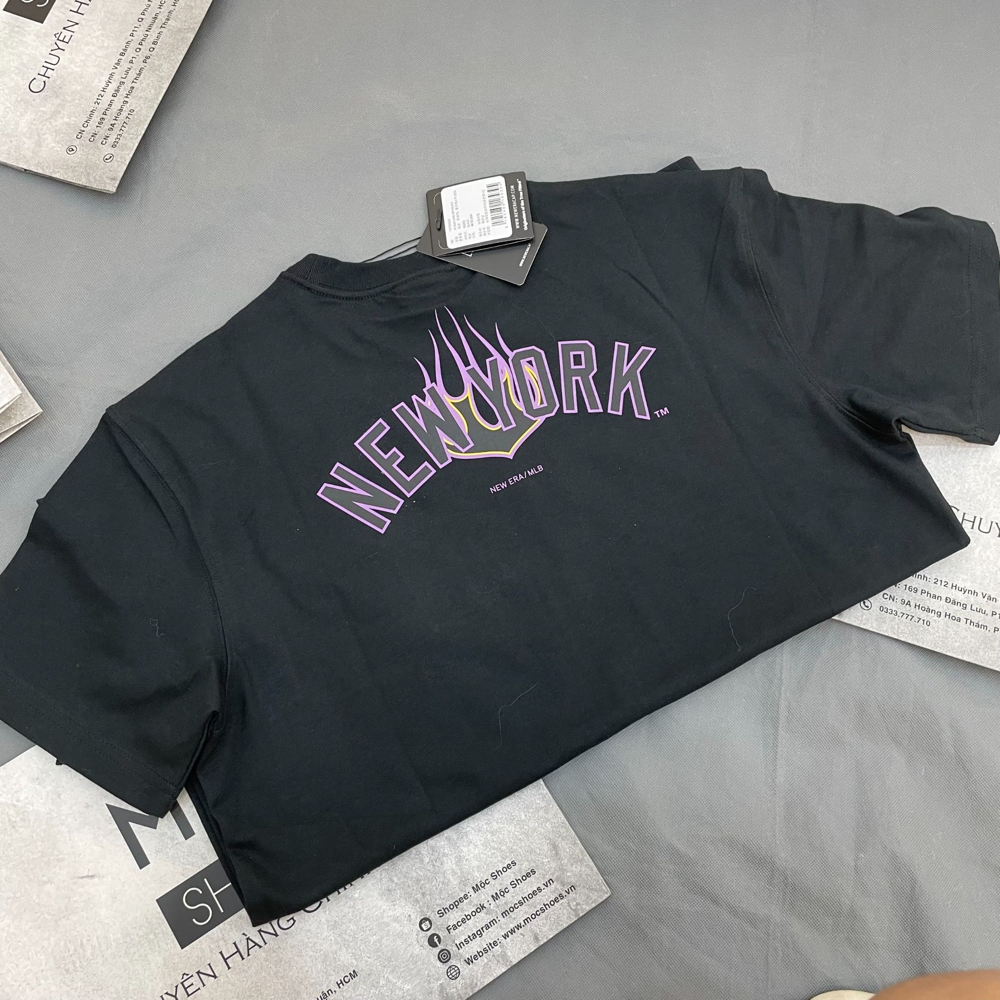 1482 - HÀNG CHÍNH HÃNG - ÁO NEW ERA - NY (NEW YORK) NGỌN LỬA TÍM - CODE: 13702569