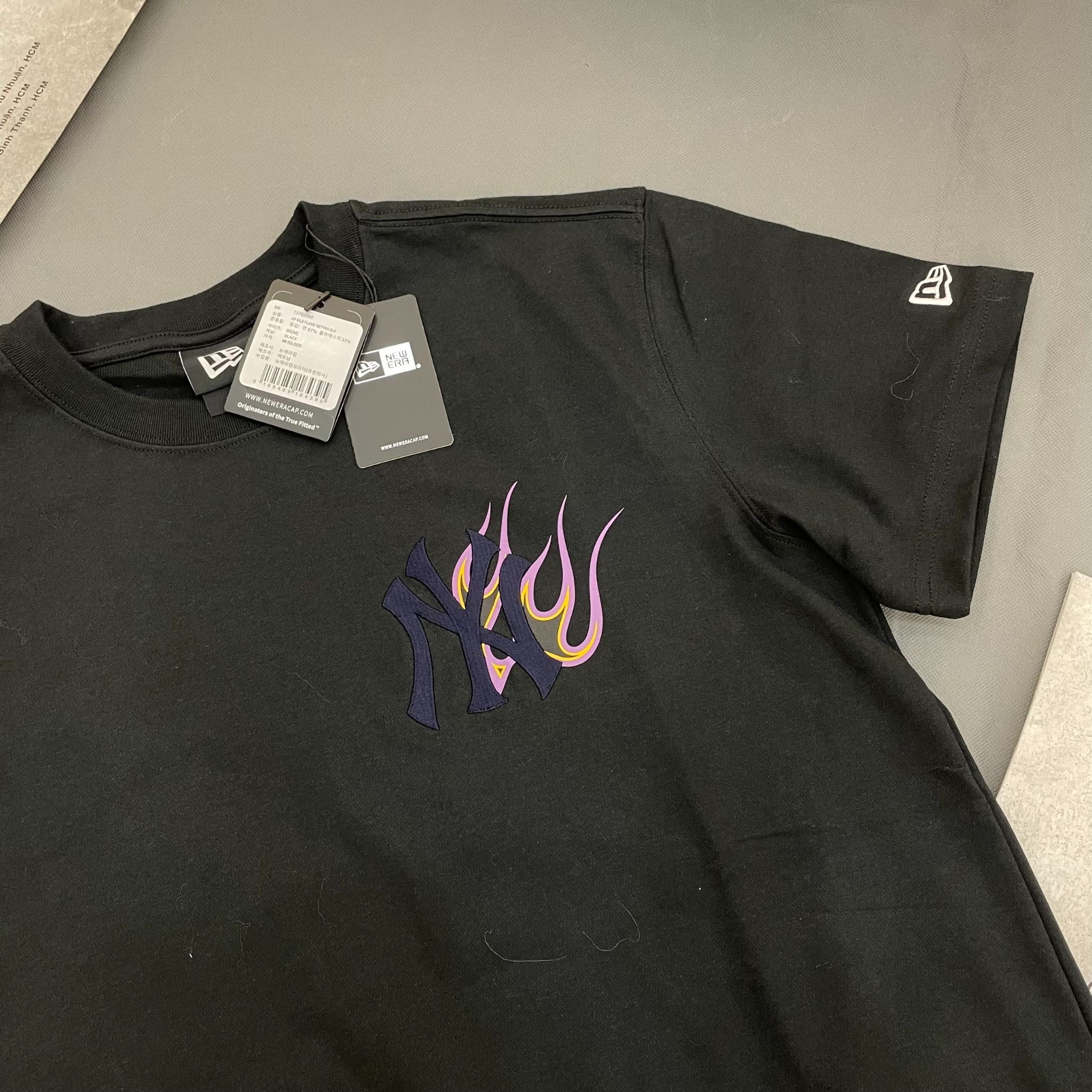 1482 - HÀNG CHÍNH HÃNG - ÁO NEW ERA - NY (NEW YORK) NGỌN LỬA TÍM - CODE: 13702569
