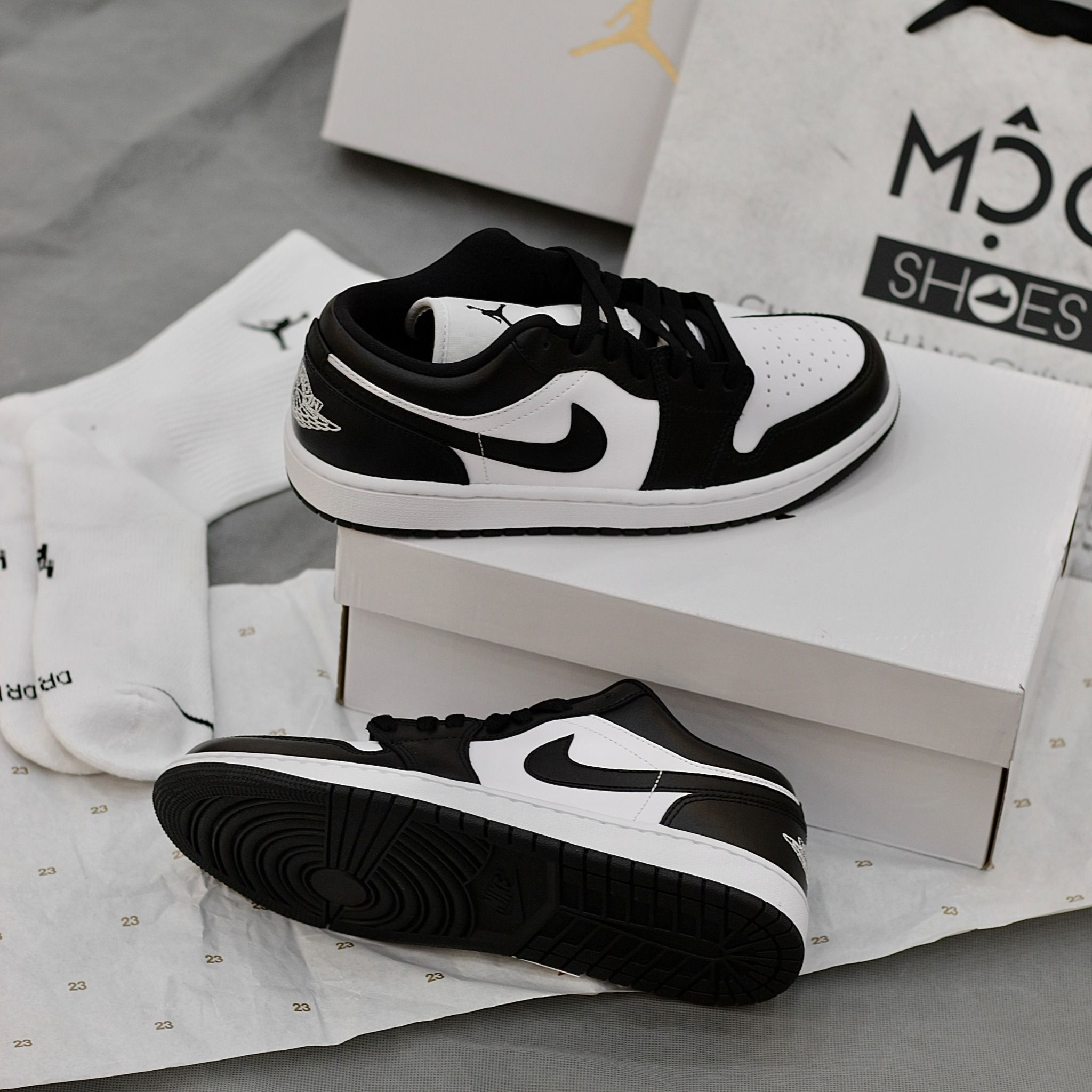 1490 - HÀNG CHÍNH HÃNG - GIÀY AIR JORDAN 1 LOW - PANDA - *TRĂNG / ĐEN* - CODE : DC0774-101