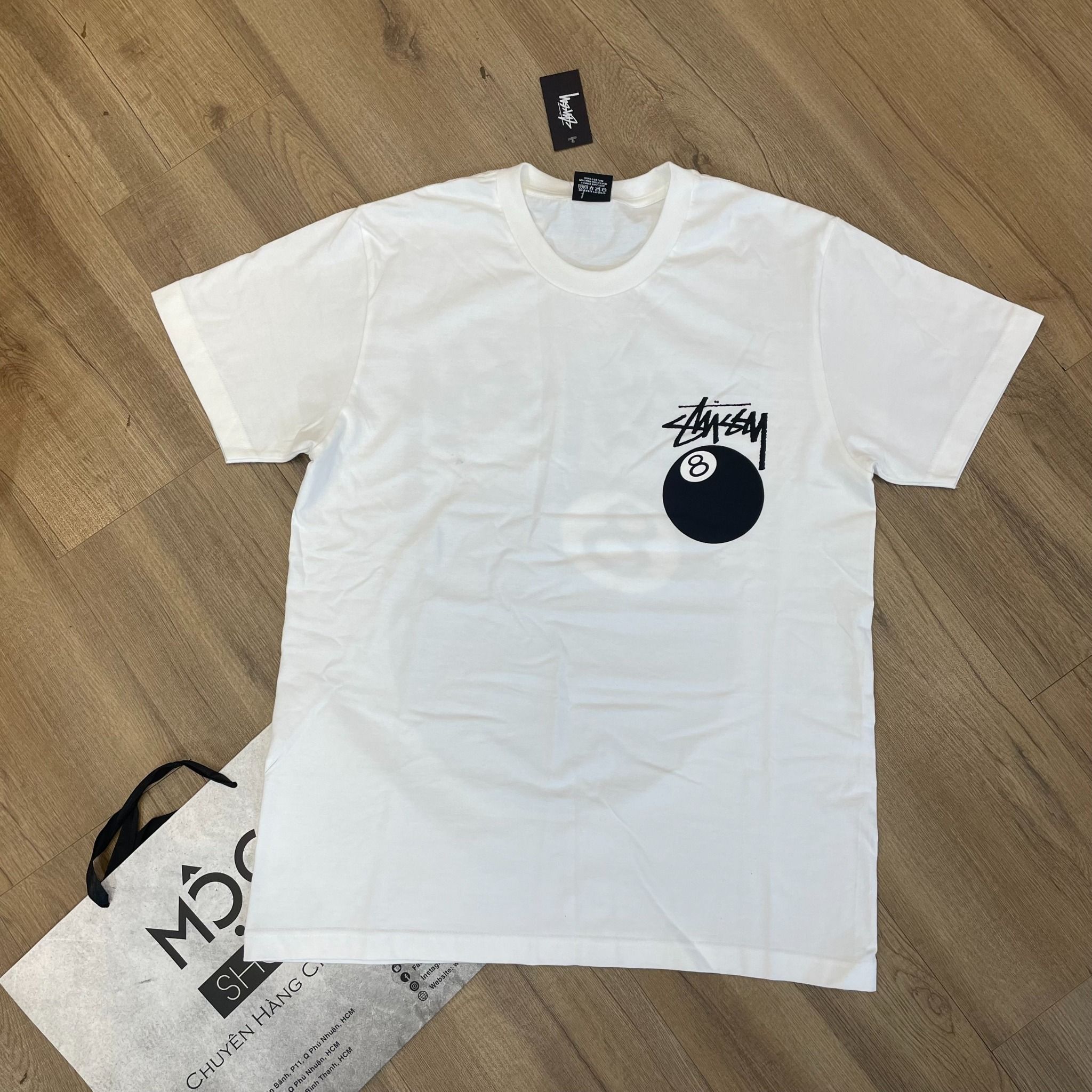 1488 - HÀNG CHÍNH HÃNG - ÁO THUN STUSSY - STUSSY BALL 8 TEE - WHITE -