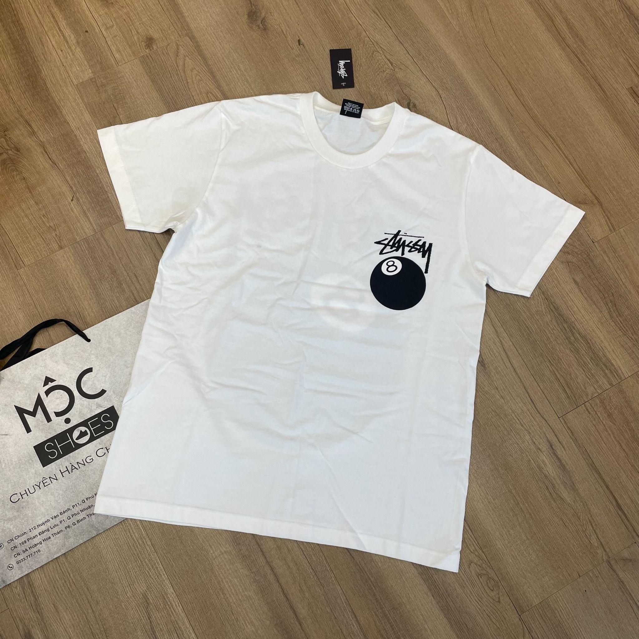 1488 - HÀNG CHÍNH HÃNG - ÁO THUN STUSSY - STUSSY BALL 8 TEE - WHITE -