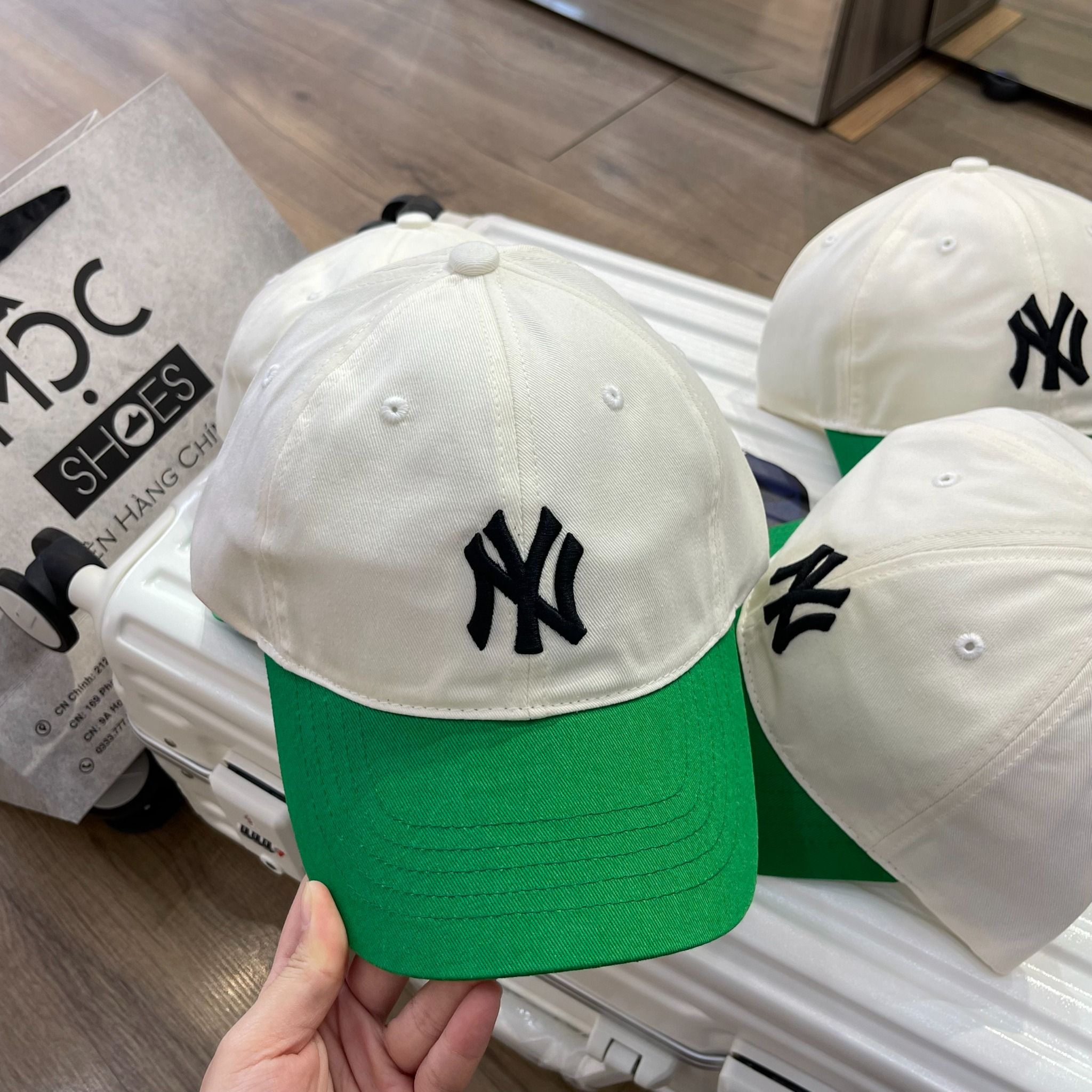 1500 - HÀNG CHÍNH HÃNG - Mũ - Nón Lưỡi Trai MLB *LOGO NY* - XANH LÁ/BE (Form Mềm) - AUTHENTIC 100%