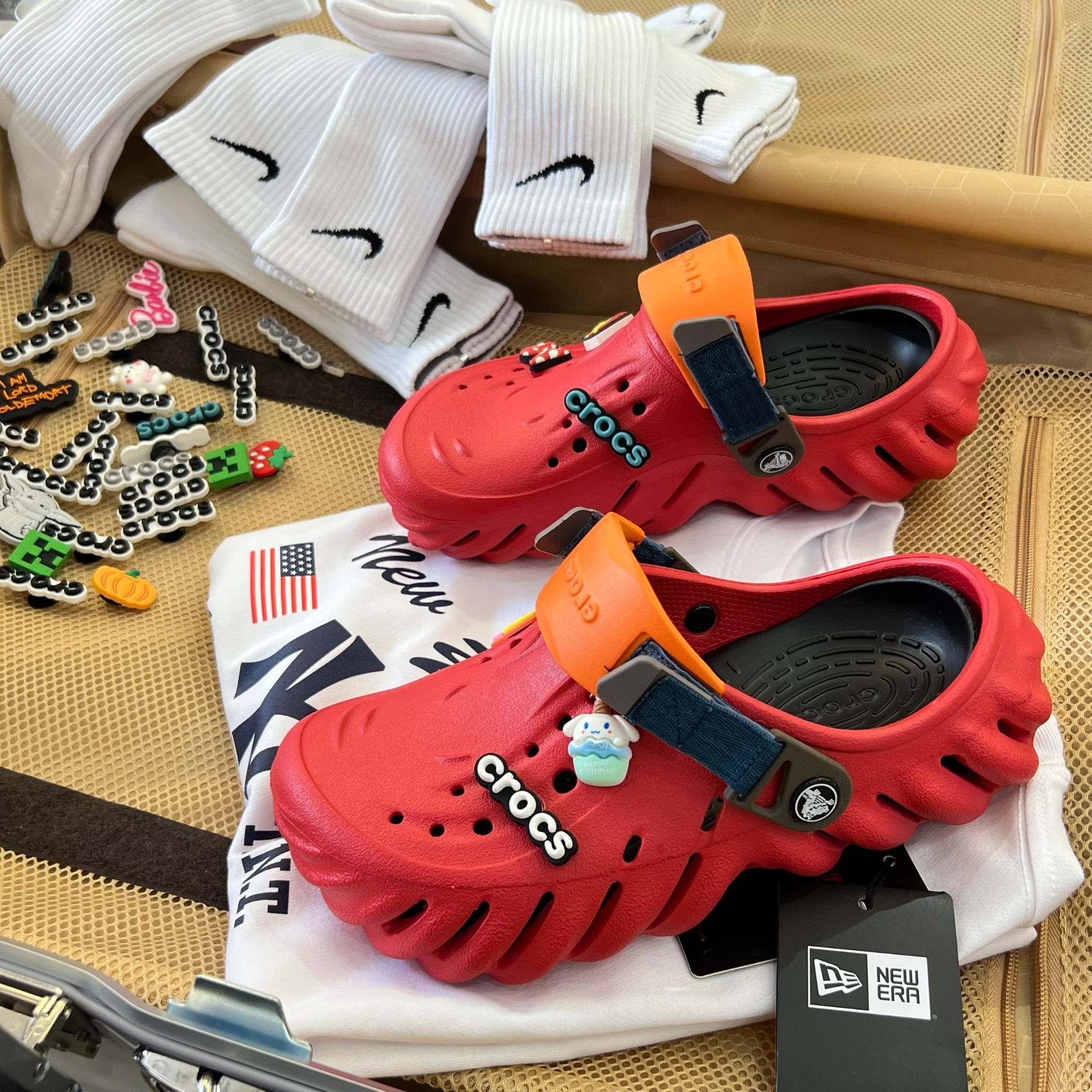 1528 - HÀNG CHÍNH HÃNG - GIÀY CLOG UNISEX CROCS ECHO - VARSITY RED CLOG *QUAI CAM* - ATMOSPHERE - CODE : 207937-6WC