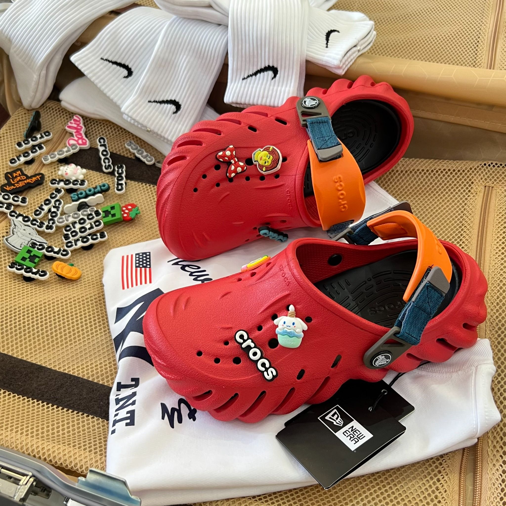 1528 - HÀNG CHÍNH HÃNG - GIÀY CLOG UNISEX CROCS ECHO - VARSITY RED CLOG *QUAI CAM* - ATMOSPHERE - CODE : 207937-6WC