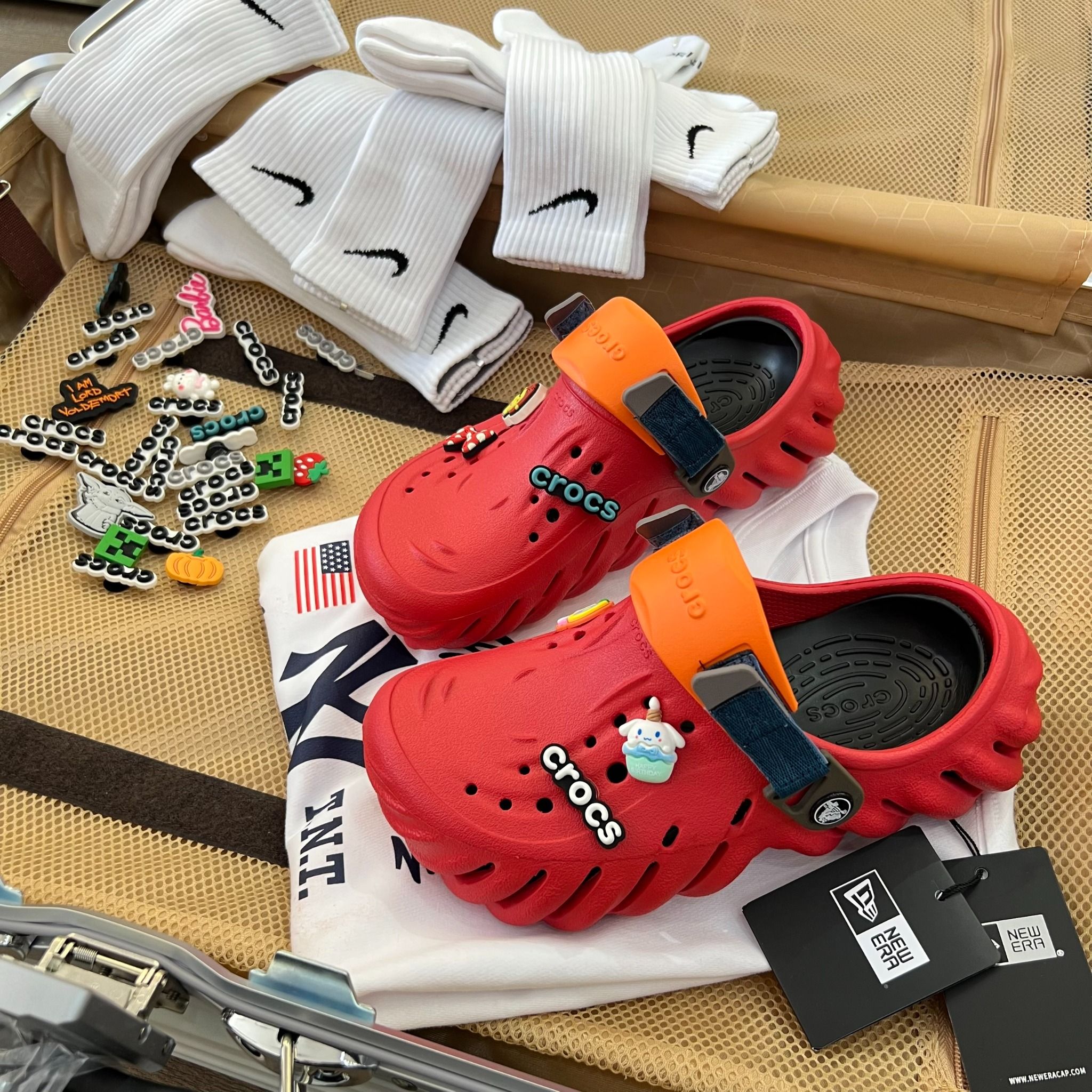 1528 - HÀNG CHÍNH HÃNG - GIÀY CLOG UNISEX CROCS ECHO - VARSITY RED CLOG *QUAI CAM* - ATMOSPHERE - CODE : 207937-6WC