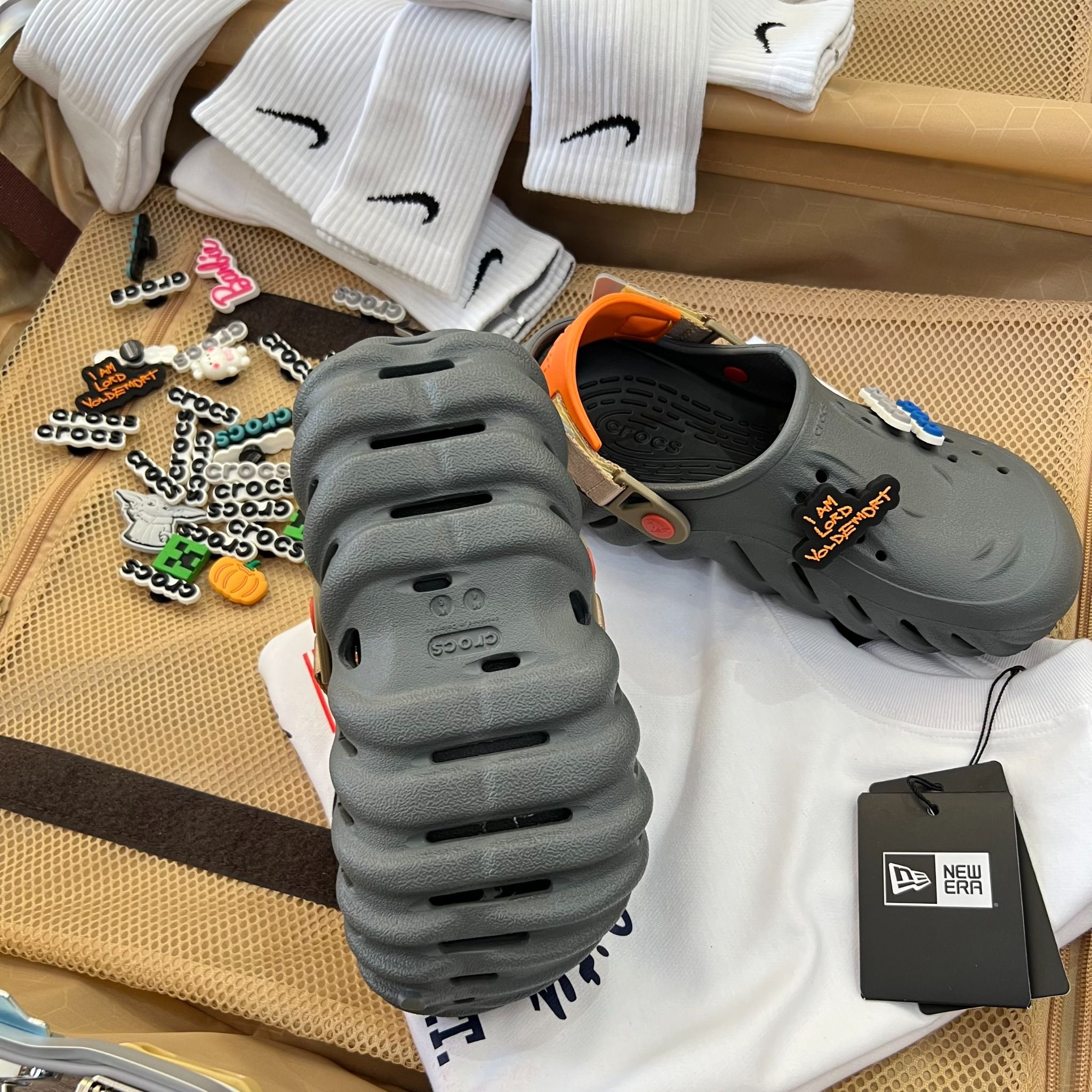 1533 - HÀNG CHÍNH HÃNG - GIÀY CLOG UNISEX CROCS ECHO - CHARCOAL GRAY CLOG *QUAI CAM* - ATMOSPHERE - CODE : 279374EA