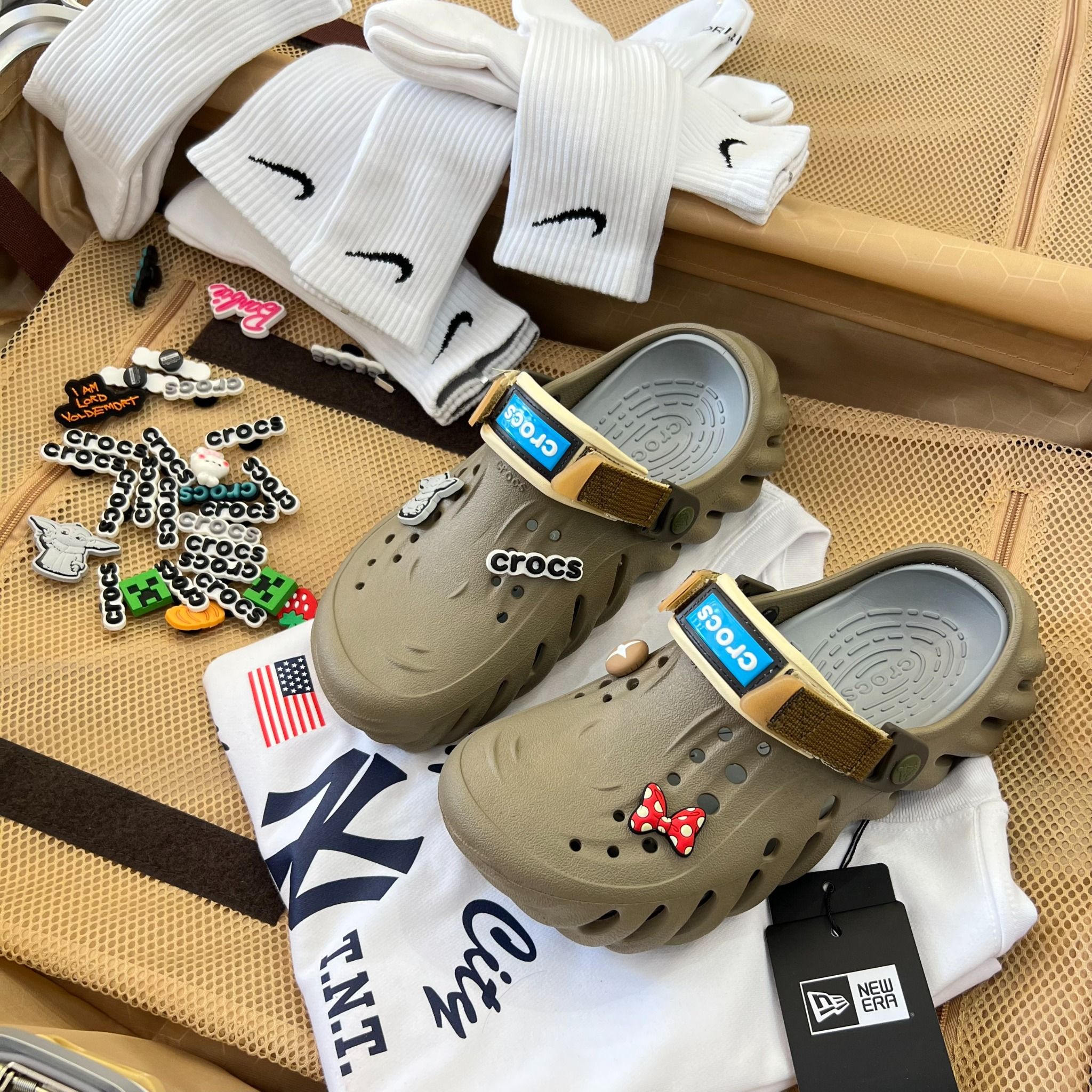 1535 - HÀNG CHÍNH HÃNG - GIÀY CLOG UNISEX CROCS ECHO - NÂU TAPE CLOG *QUAI BE* - ATMOSPHERE - CODE : 27937260