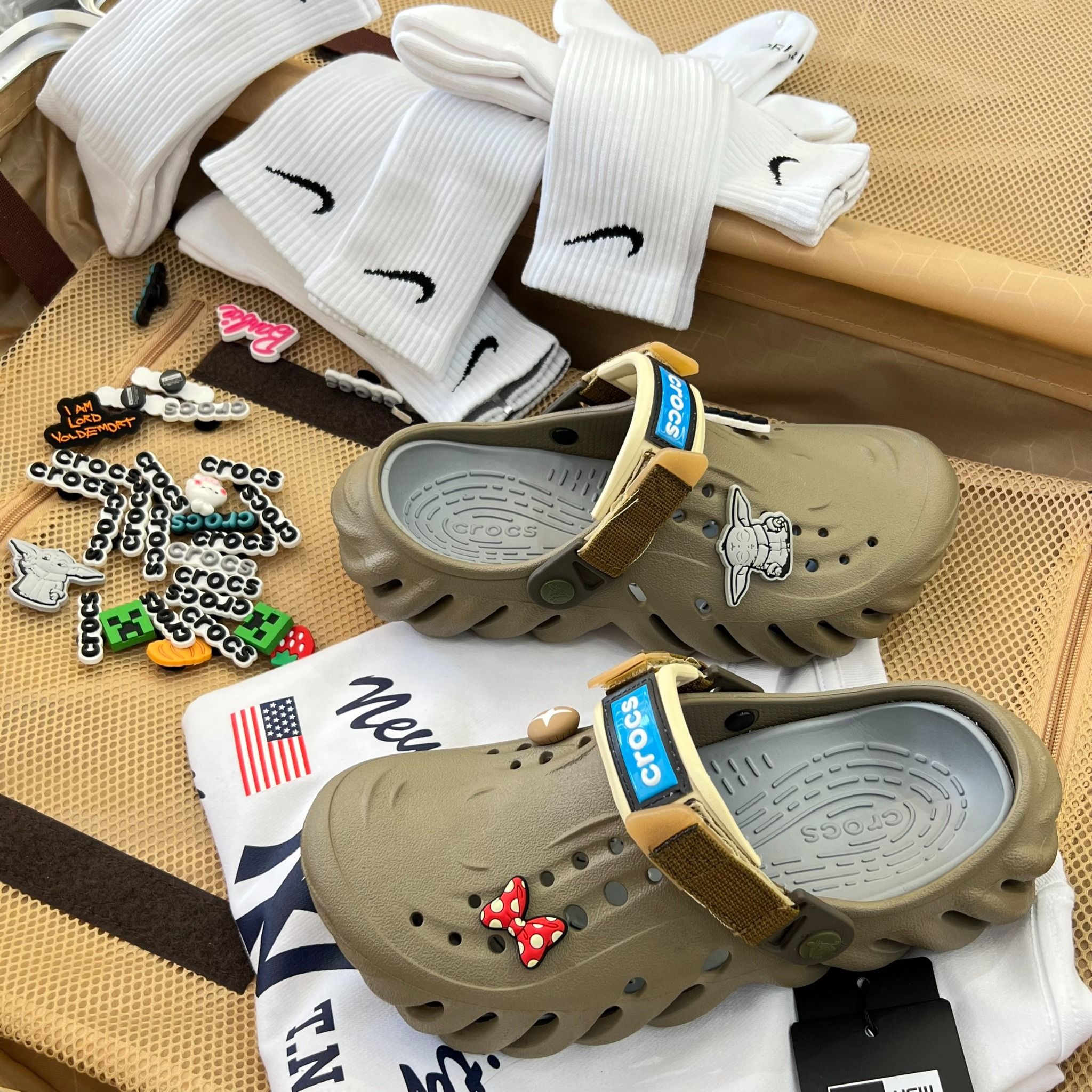 1535 - HÀNG CHÍNH HÃNG - GIÀY CLOG UNISEX CROCS ECHO - NÂU TAPE CLOG *QUAI BE* - ATMOSPHERE - CODE : 27937260