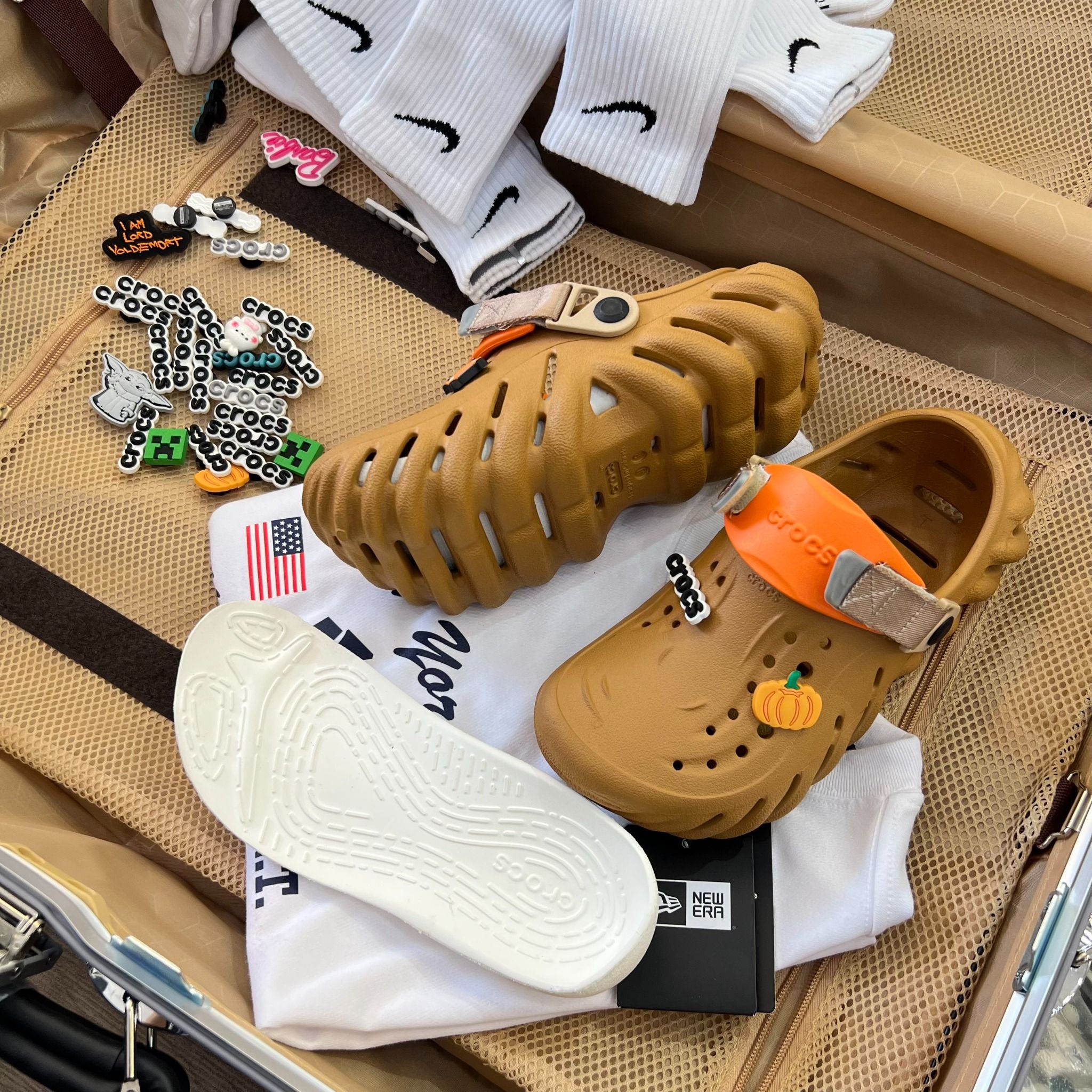 1534 - HÀNG CHÍNH HÃNG - GIÀY CLOG UNISEX CROCS ECHO - GROUND ORANGE CLOG *QUAI CAM* - ATMOSPHERE - CODE : 793776A