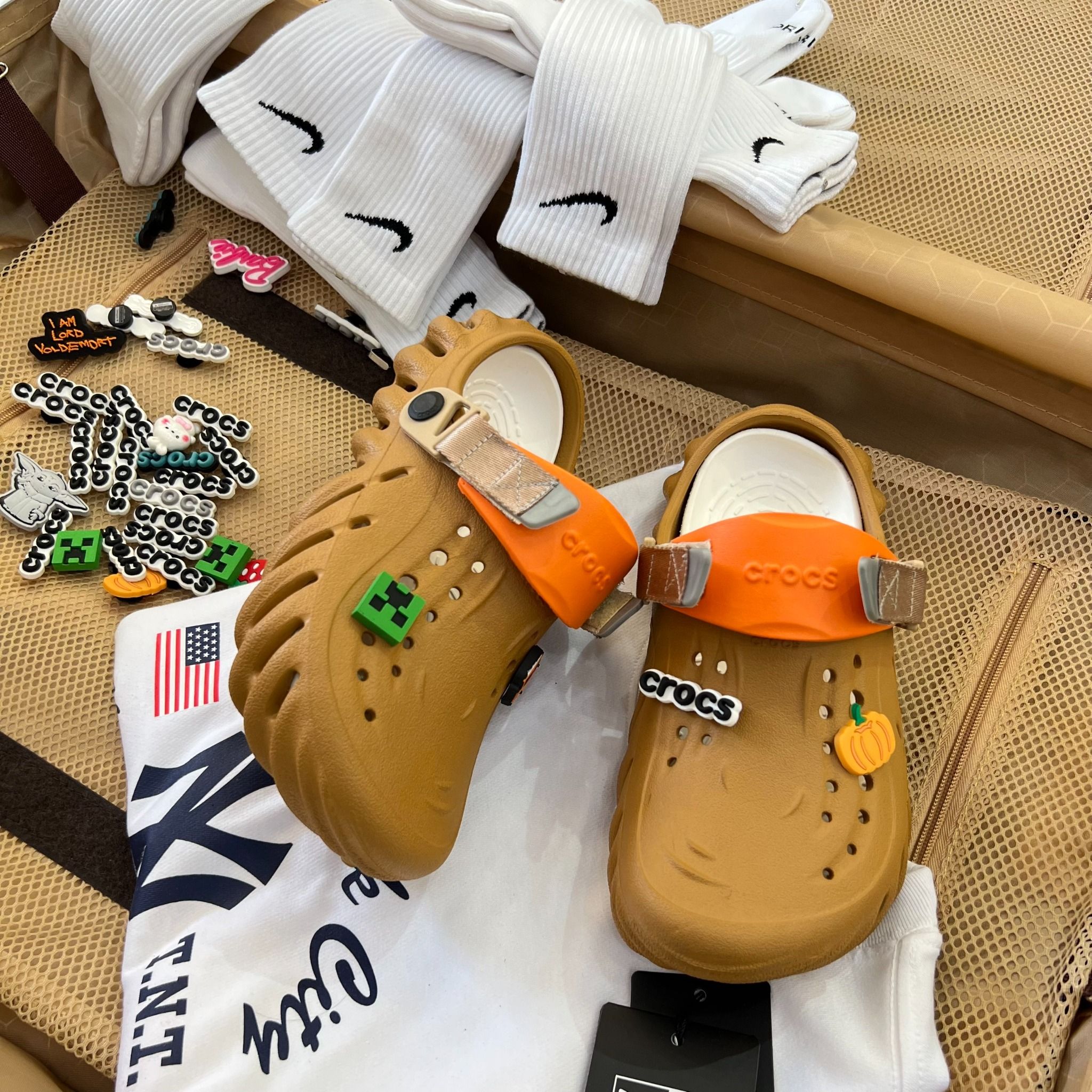 1534 - HÀNG CHÍNH HÃNG - GIÀY CLOG UNISEX CROCS ECHO - GROUND ORANGE CLOG *QUAI CAM* - ATMOSPHERE - CODE : 793776A