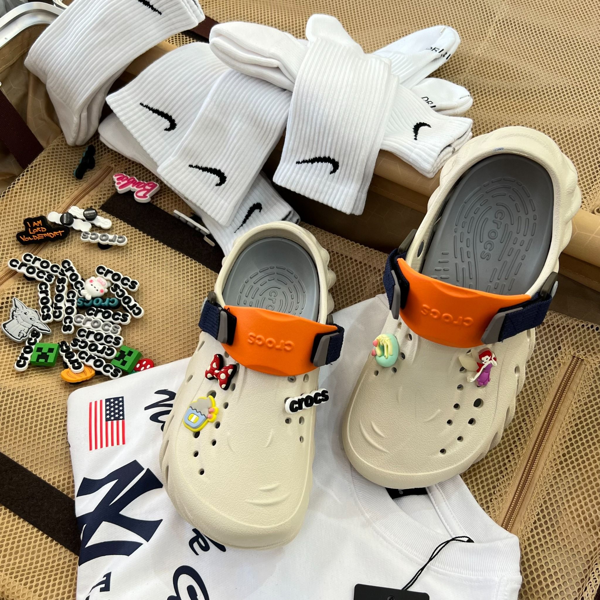 1531 - HÀNG CHÍNH HÃNG - GIÀY CLOG UNISEX CROCS ECHO - BONE CLOG *QUAI CAM* - ATMOSPHERE - CODE : 207937-2YJ