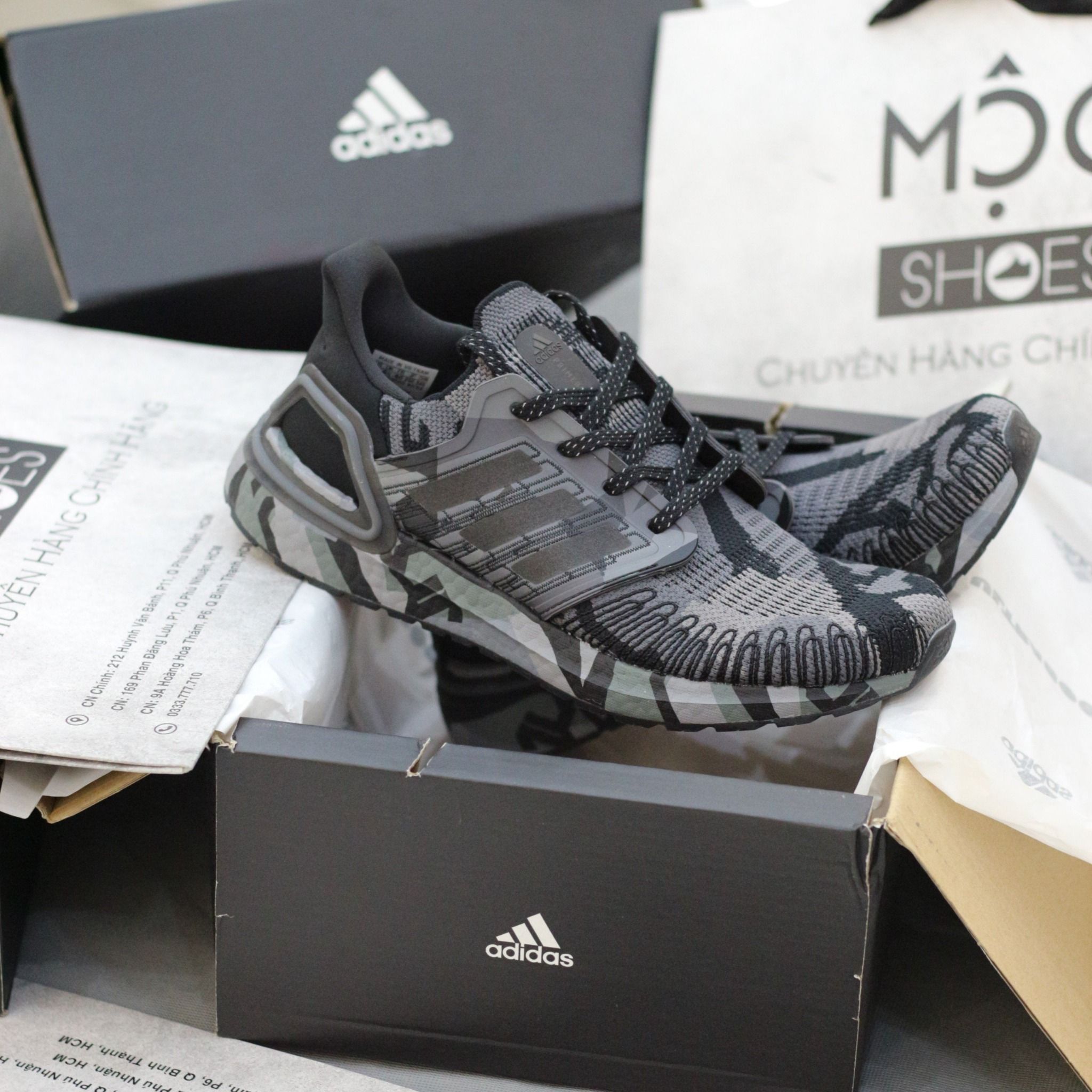 1545 - HÀNG CHÍNH HÃNG - GIÀY ADIDAS ULTRABOOST 20 CAMO - XÁM GRAPHIC - CODE: FV8329