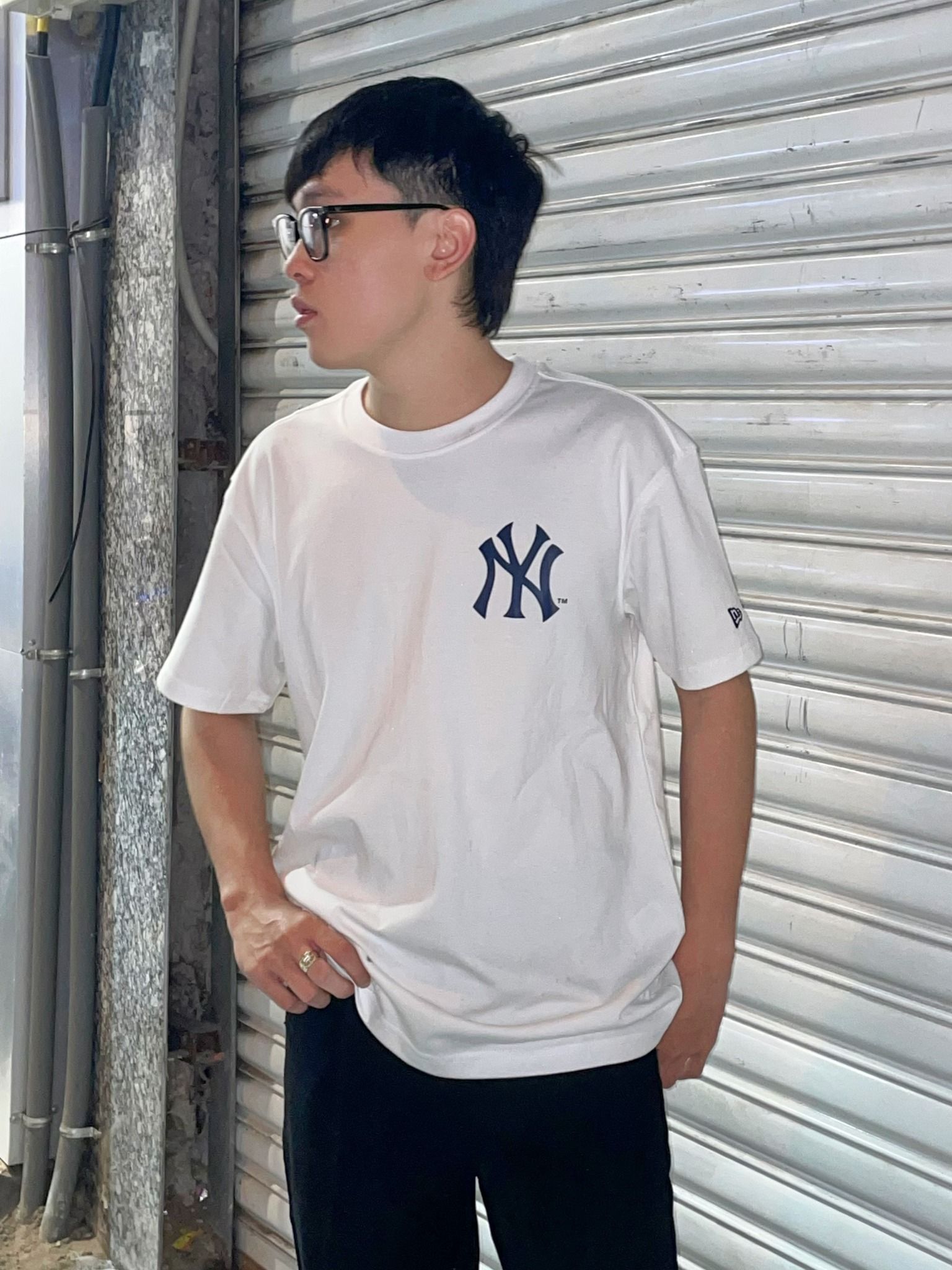 1558 - HÀNG CHÍNH HÃNG - ÁO NEW ERA - NY TRẮNG - CODE: 13546442