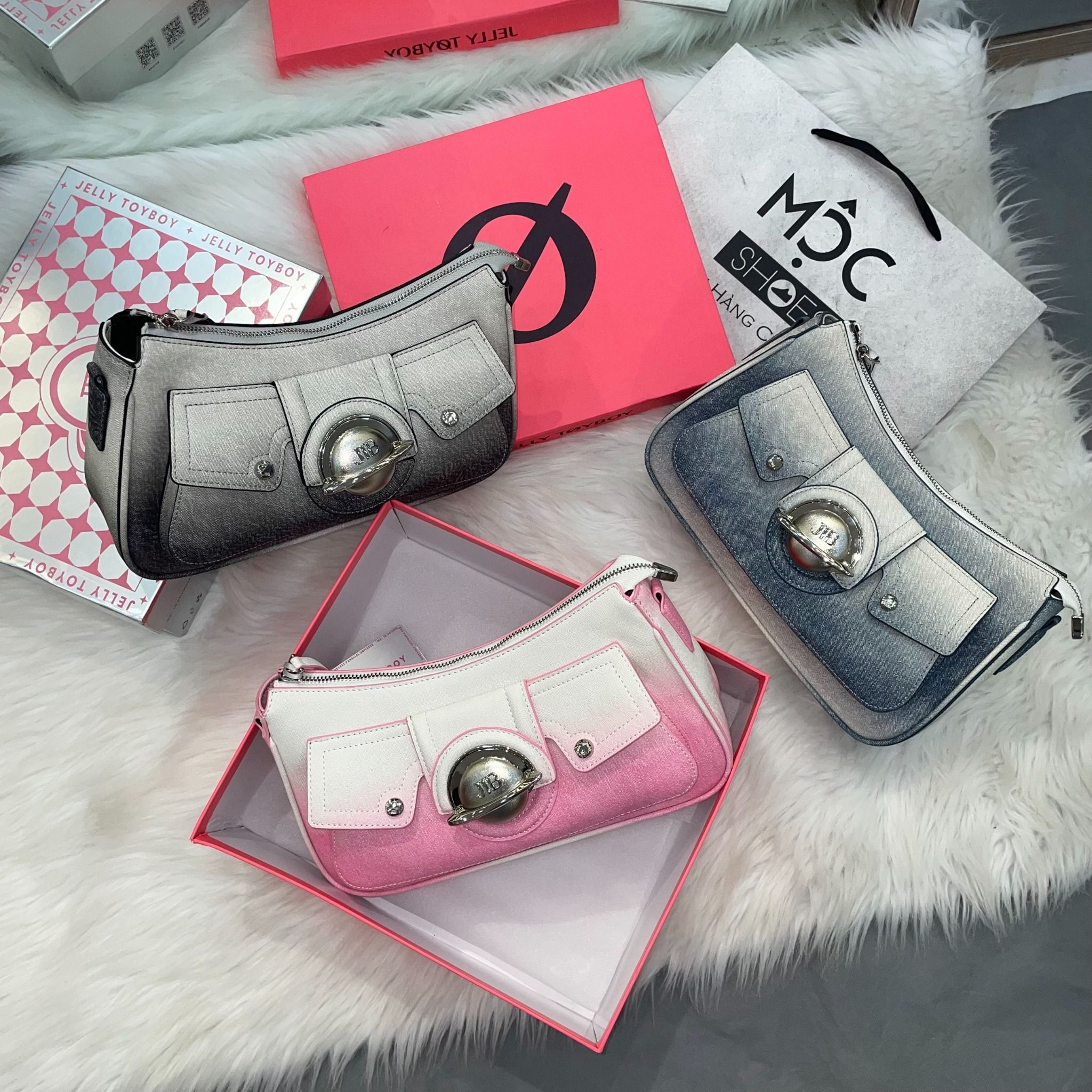 1557 - HÀNG CHÍNH HÃNG - TÚI JELLY TOYBOY RECTANGLE DENIM