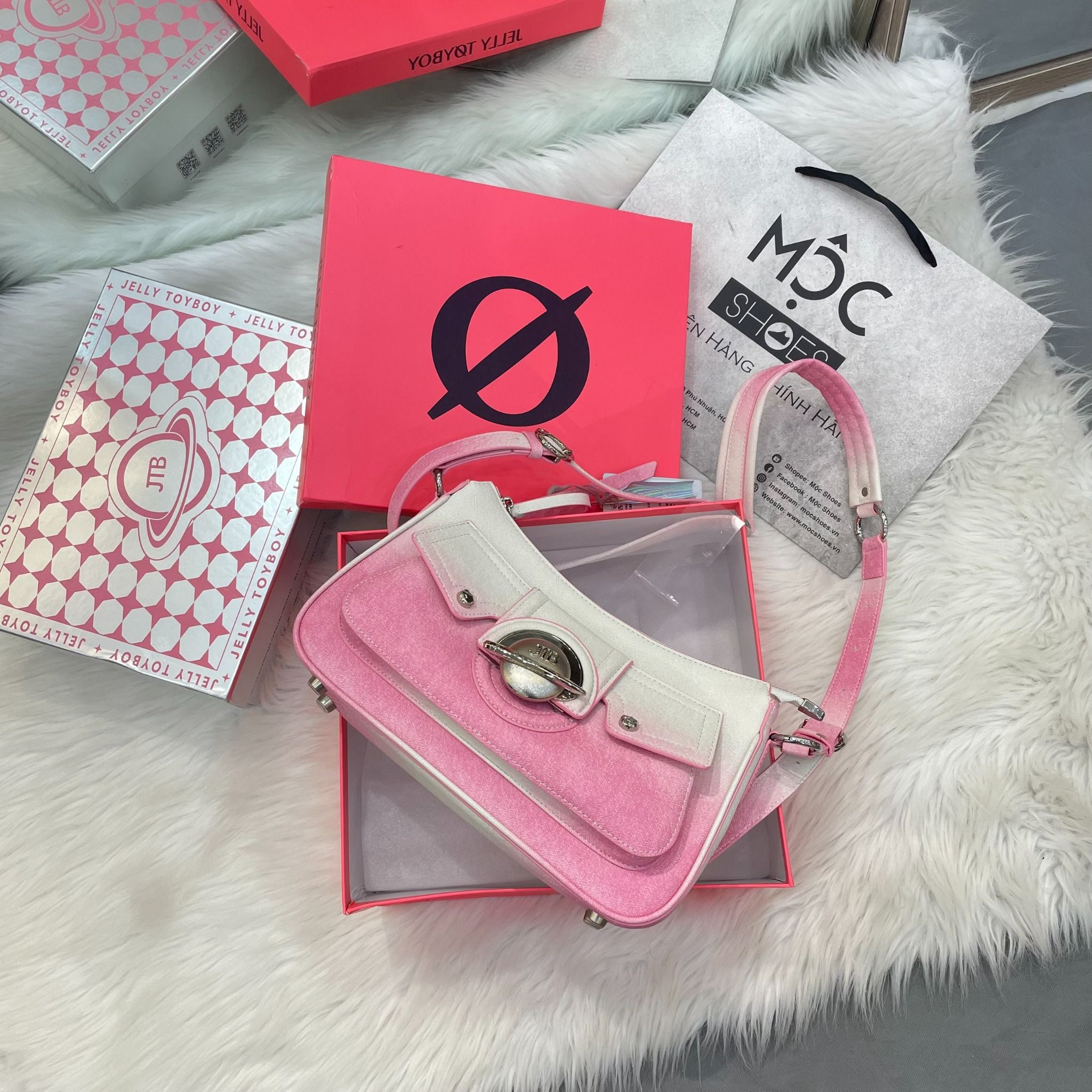 1526 - HÀNG CHÍNH HÃNG - TÚI JELLY TOYBOY RECTANGLE PINK