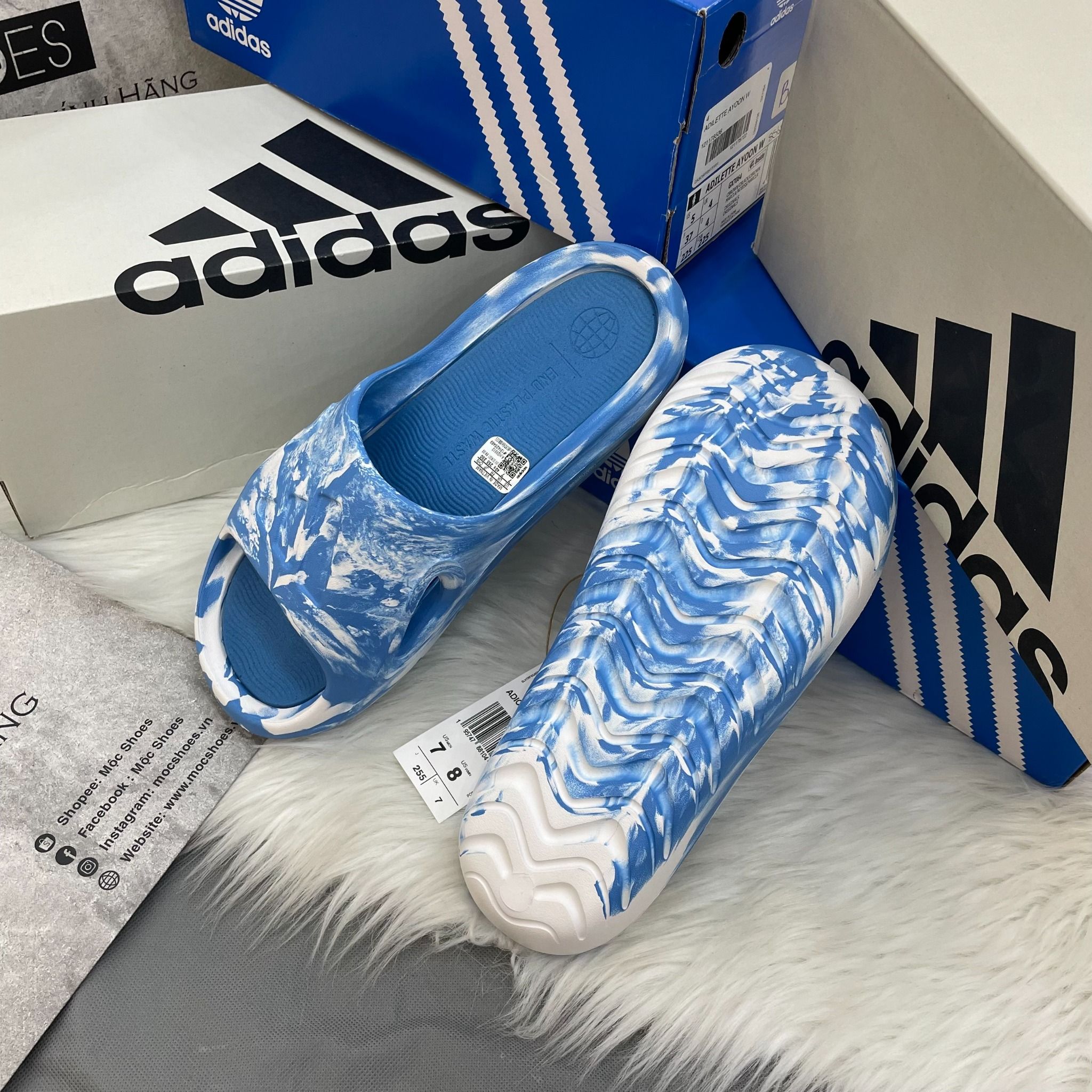 1549 - HÀNG CHÍNH HÃNG - DÉP ADIDAS ADICANE - BLUE WHITE – CODE :HQ9913