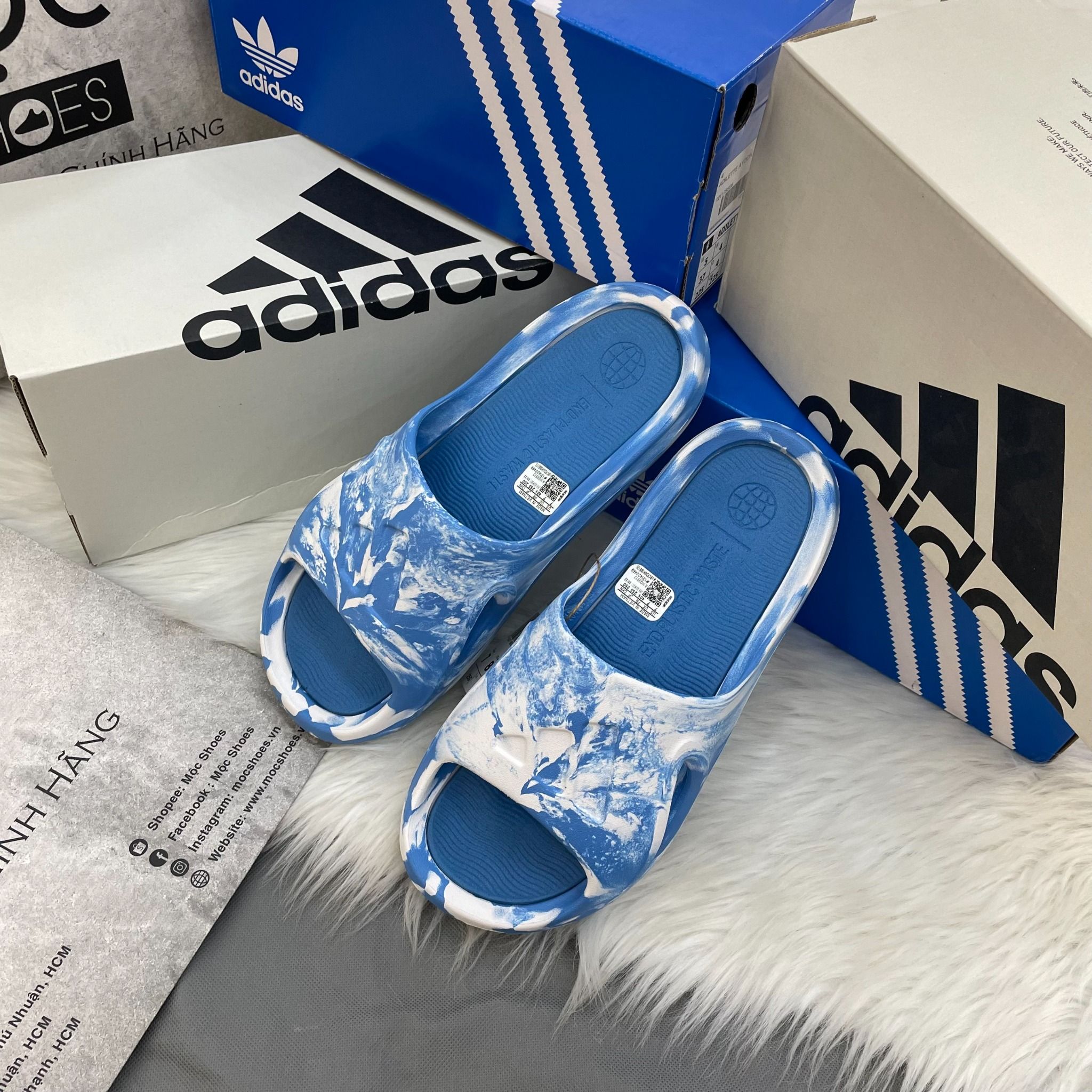 1549 - HÀNG CHÍNH HÃNG - DÉP ADIDAS ADICANE - BLUE WHITE – CODE :HQ9913
