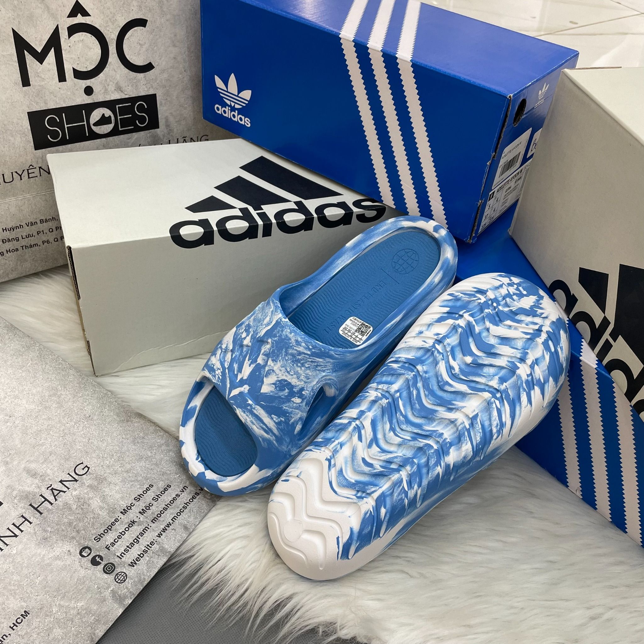 1549 - HÀNG CHÍNH HÃNG - DÉP ADIDAS ADICANE - BLUE WHITE – CODE :HQ9913
