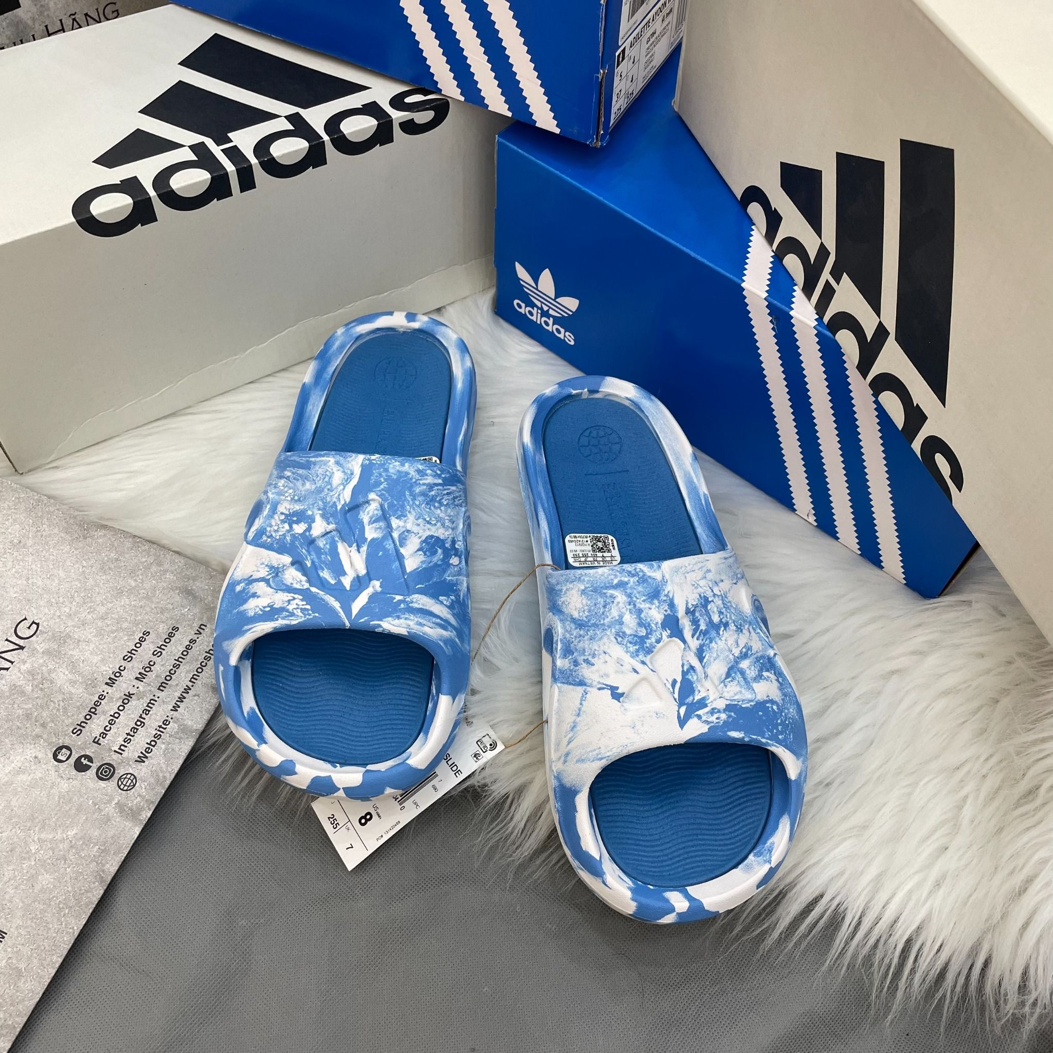 1549 - HÀNG CHÍNH HÃNG - DÉP ADIDAS ADICANE - BLUE WHITE – CODE :HQ9913
