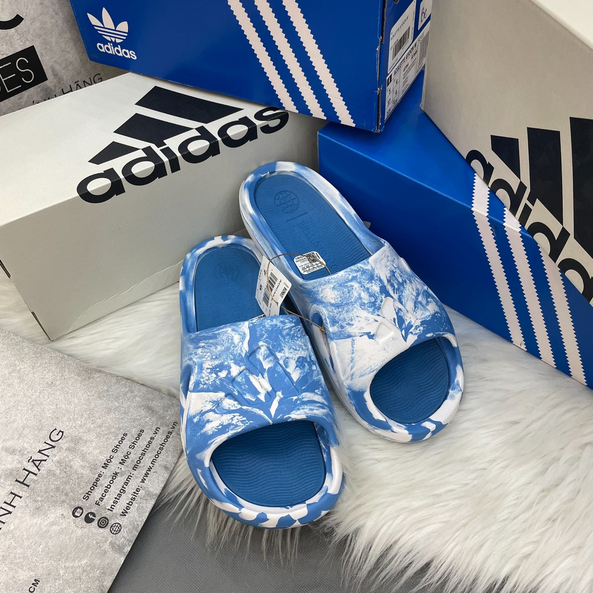 1549 - HÀNG CHÍNH HÃNG - DÉP ADIDAS ADICANE - BLUE WHITE – CODE :HQ9913