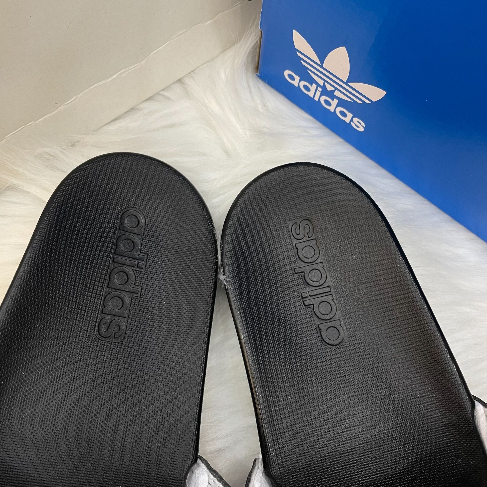 1565 - HÀNG CHÍNH HÃNG - DÉP ADIDAS CLOUDFOAM COMFORT - BIG LOGO - ĐEN TRẮNG - Code: GV9712