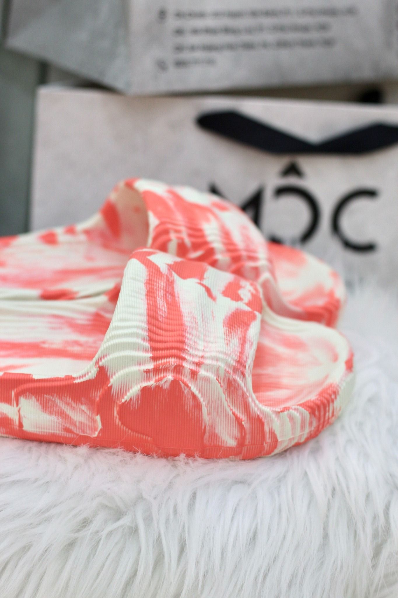 1575 - HÀNG CHÍNH HÃNG - DÉP ADIDAS 22 - BẬC THANG * MÀU LOANG HỒNG ĐẬM *