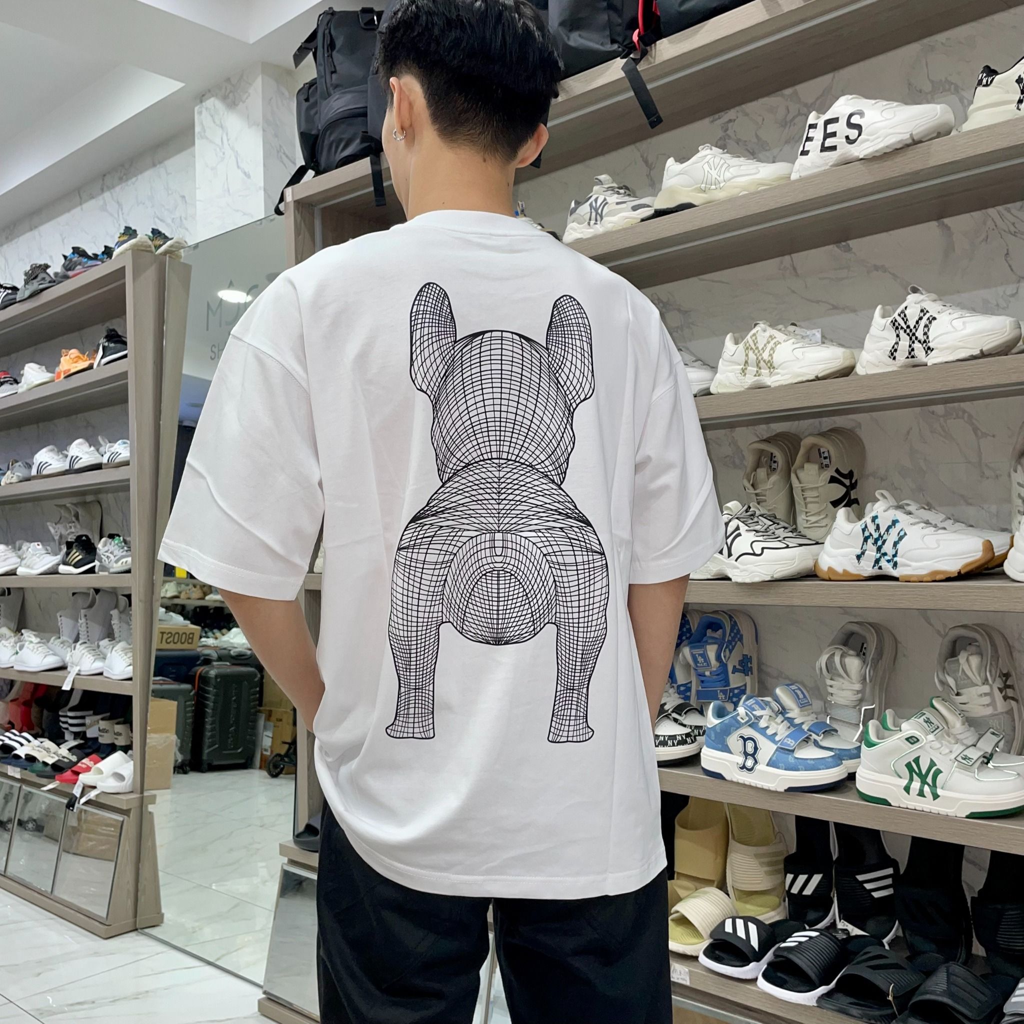 1584 - HÀNG CHÍNH HÃNG - ÁO LIFE WORK - BIG LOGO BASIC - WHITE - CODE: LW225TS990