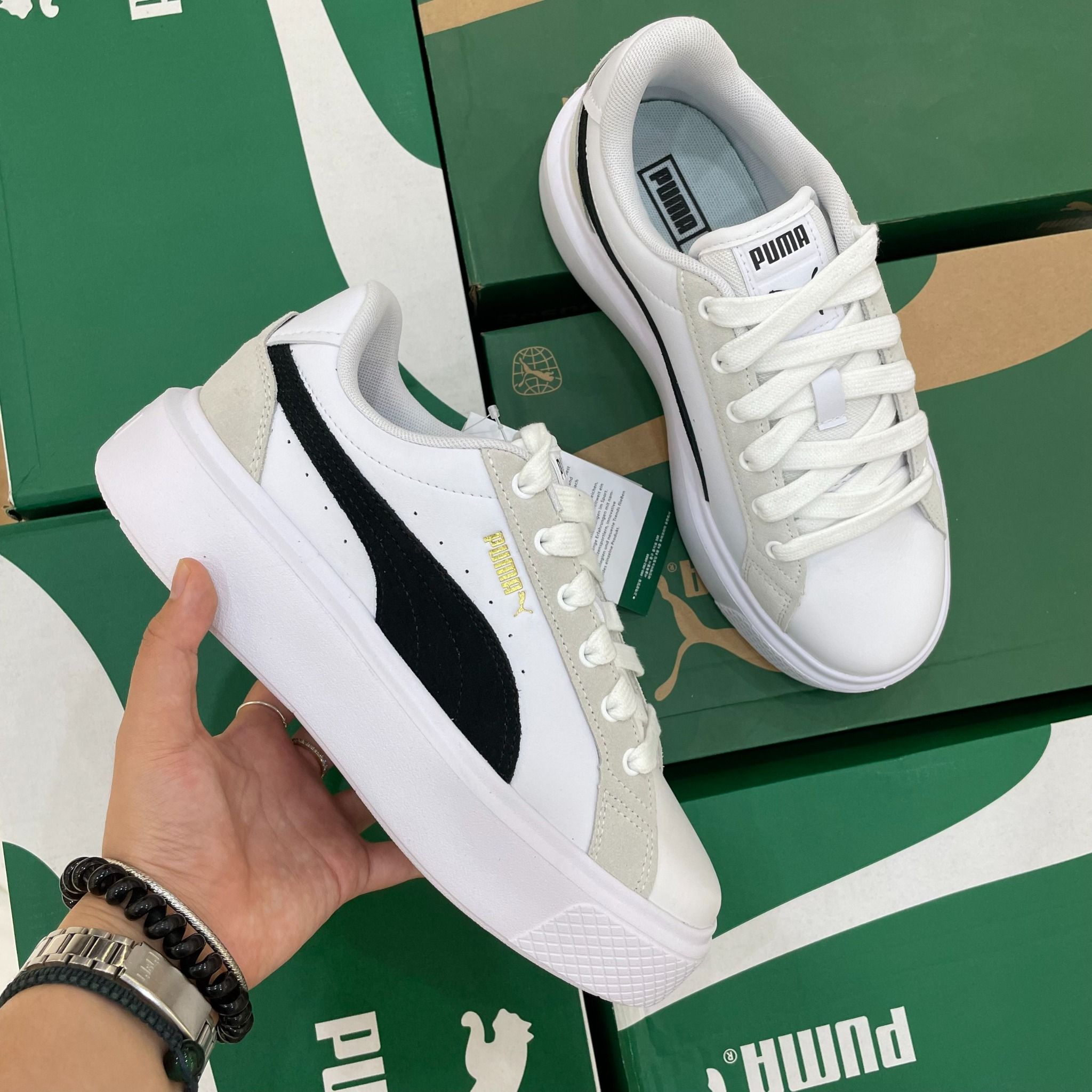 1582 - HÀNG CHÍNH HÃNG - GIÀY PUMA OSLO MAJA - MÀU TRẮNG - CODE: 375057 01
