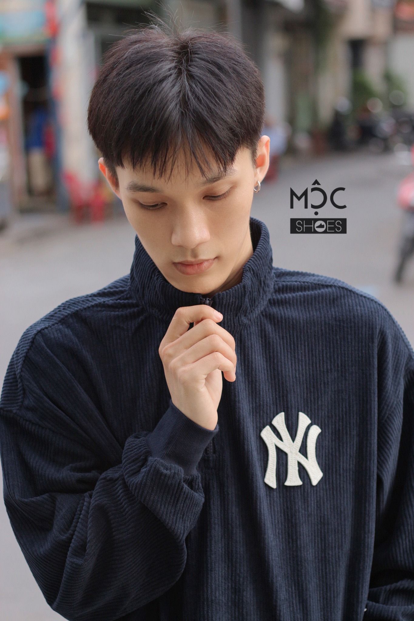 1591 - HÀNG CHÍNH HÃNG - ÁO SWEATER ZIP LOGO LA - NAVY - CODE: 13867757