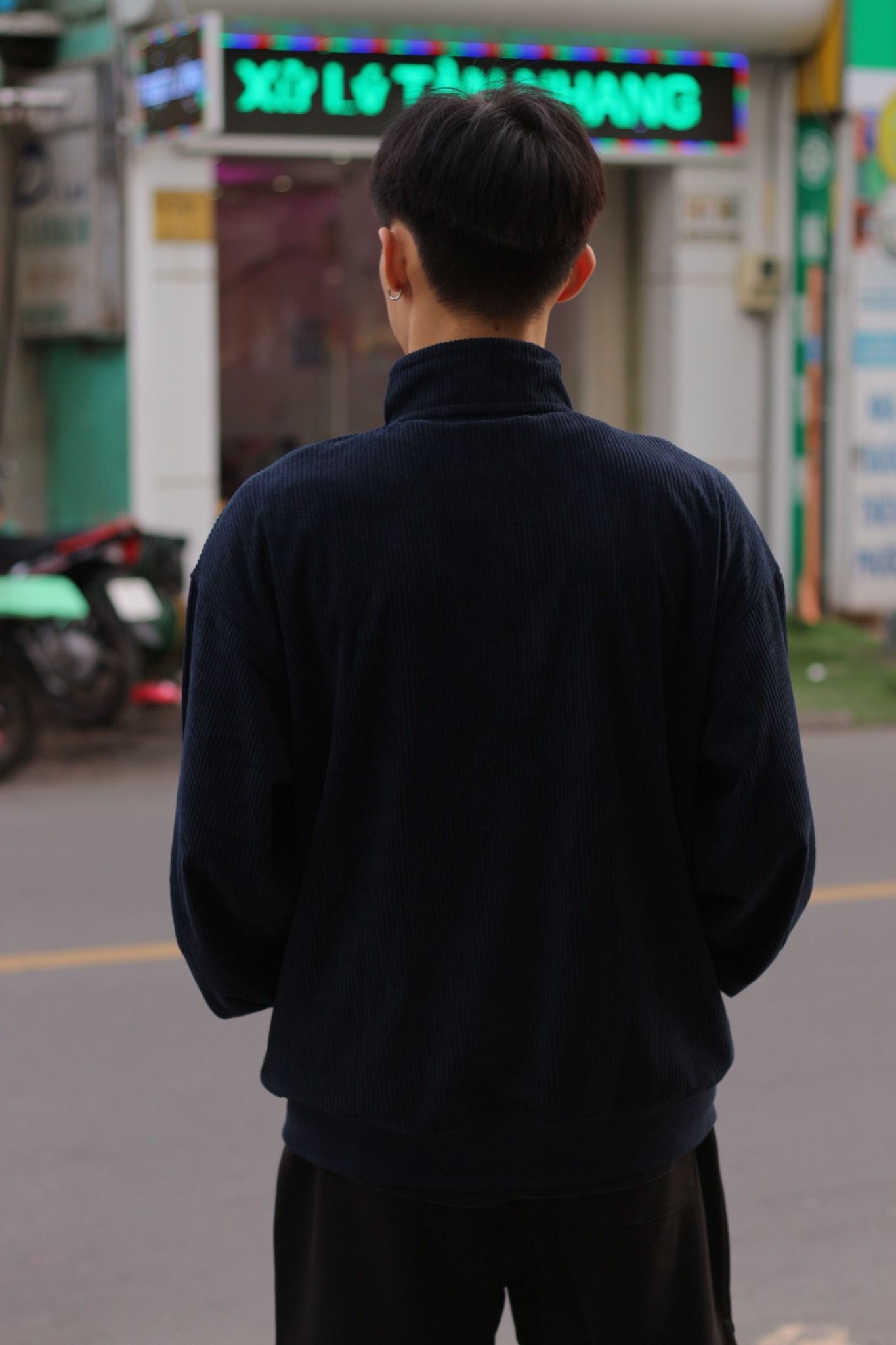 1591 - HÀNG CHÍNH HÃNG - ÁO SWEATER ZIP LOGO LA - NAVY - CODE: 13867757