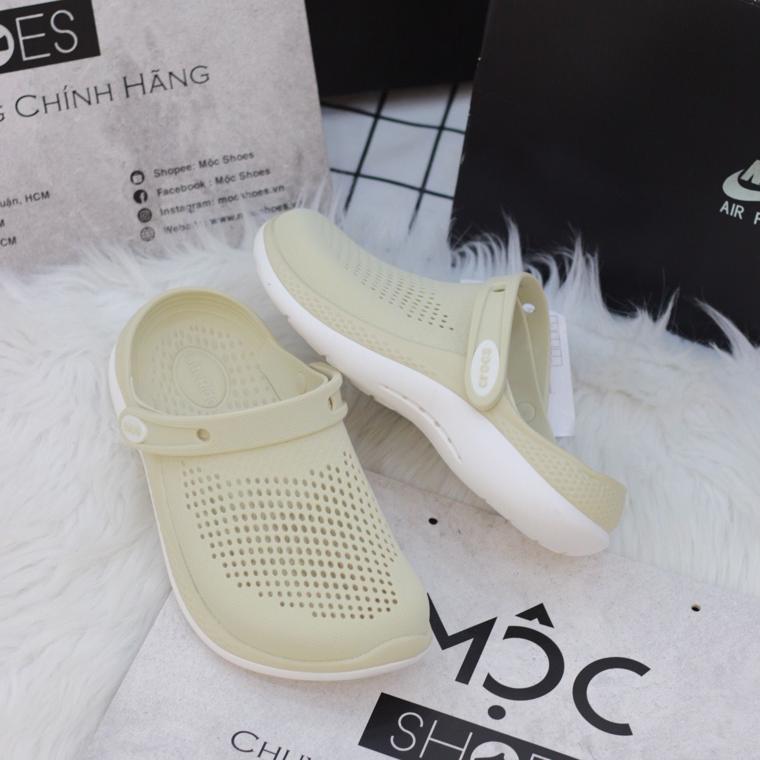 1589 - HÀNG CHÍNH HÃNG - GIÀY CLOG CROCS LITE RIDE 360 - BONE - CODE: 206708-2Y2