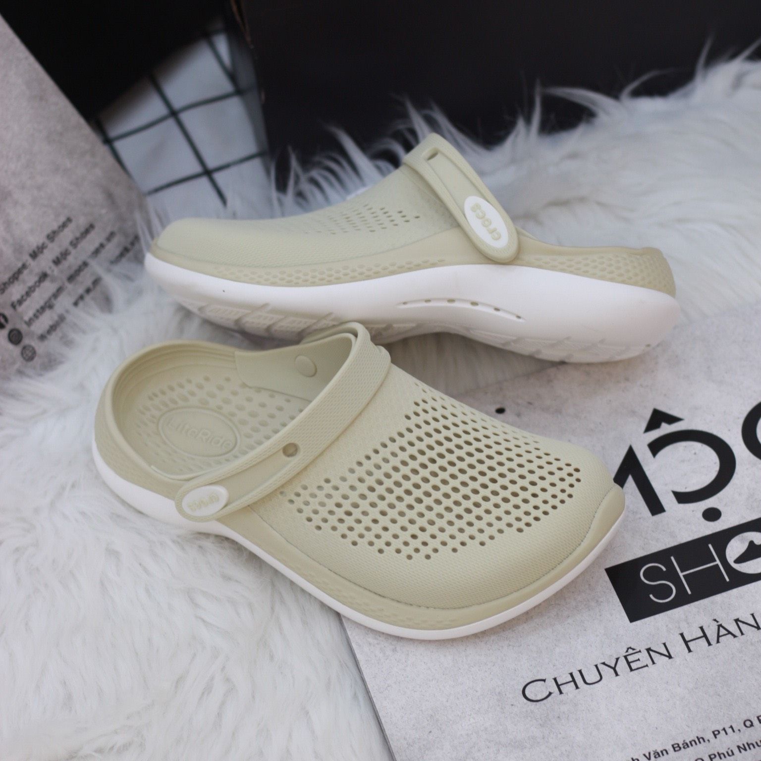 1589 - HÀNG CHÍNH HÃNG - GIÀY CLOG CROCS LITE RIDE 360 - BONE - CODE: 206708-2Y2
