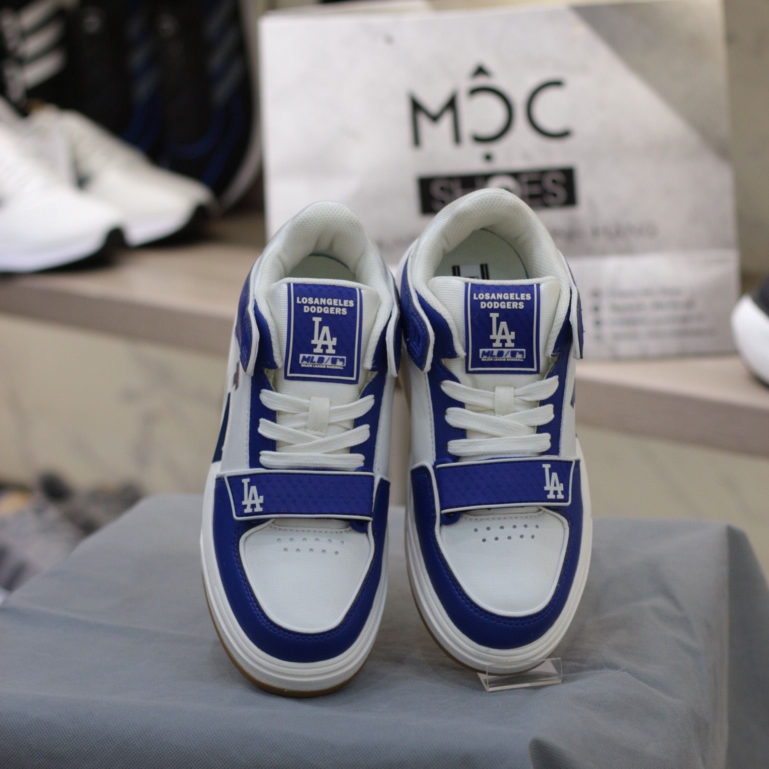 1597 - HÀNG CHÍNH HÃNG - GIÀY MLB CHUNKY LINER MID LA DODGERS - Saffiano Blue - CODE: 3ASXLMF3N-07BLS