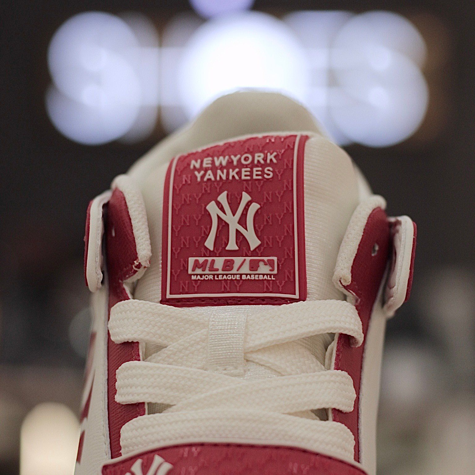 1593 - HÀNG CHÍNH HÃNG - GIÀY MLB CHUNKY LINER MID NY YANKEES - Saffiano Red - CODE: 3ASXLMF3N-50RDS