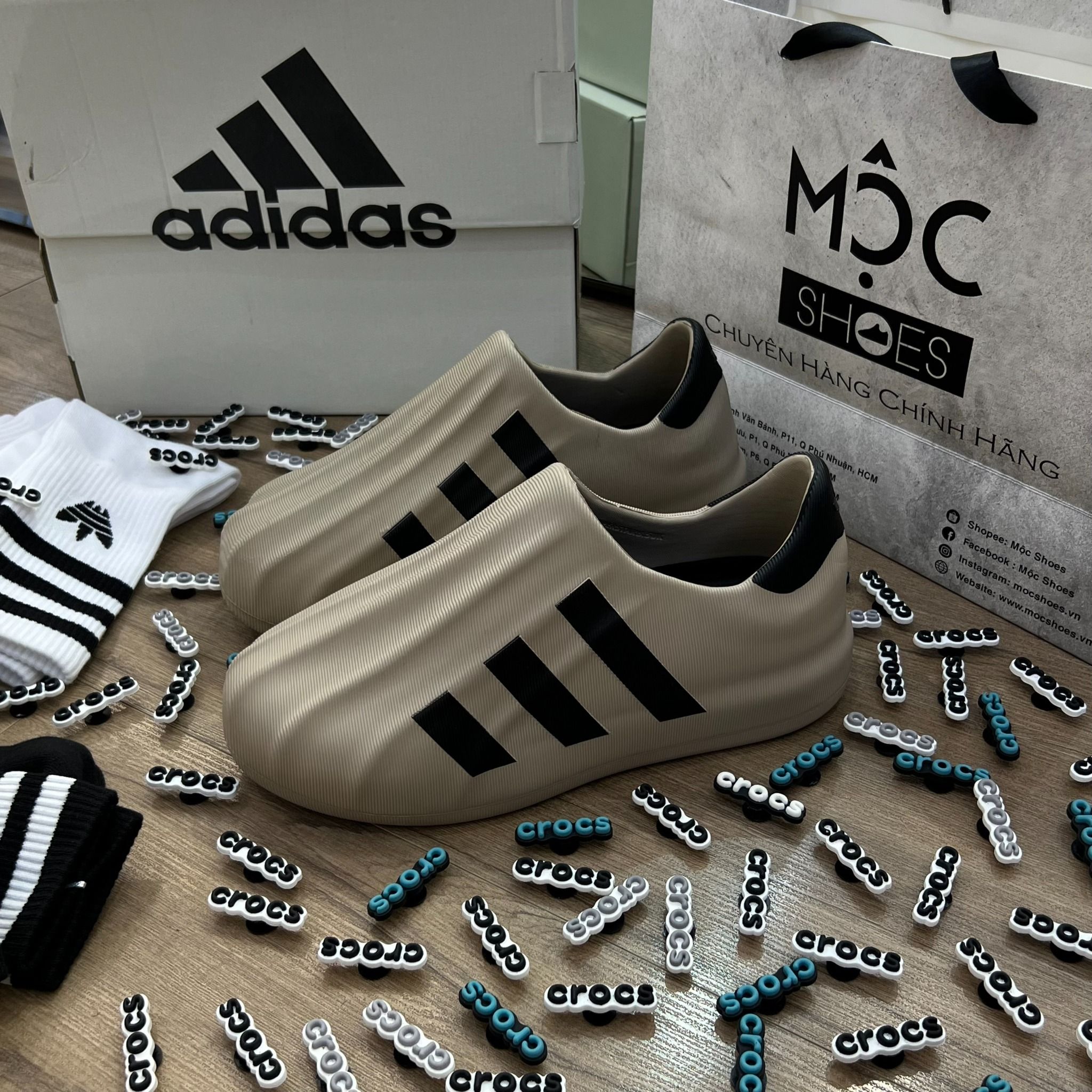 1604 - HÀNG CHÍNH HÃNG - GIÀY ADIDAS ADIFOM SUPERSTAR - NÂU CÀ PHÊ SỌC ĐEN