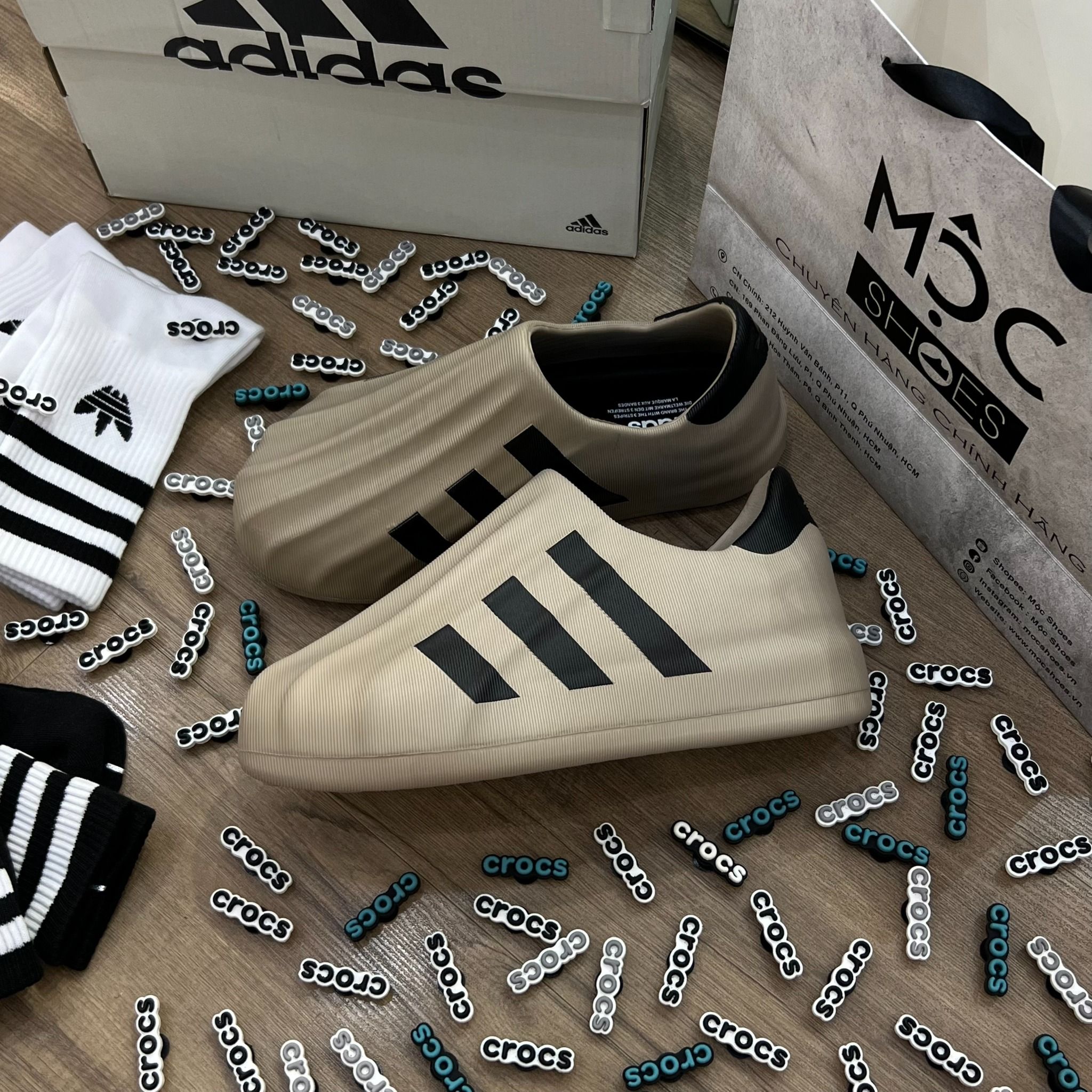 1604 - HÀNG CHÍNH HÃNG - GIÀY ADIDAS ADIFOM SUPERSTAR - NÂU CÀ PHÊ SỌC ĐEN
