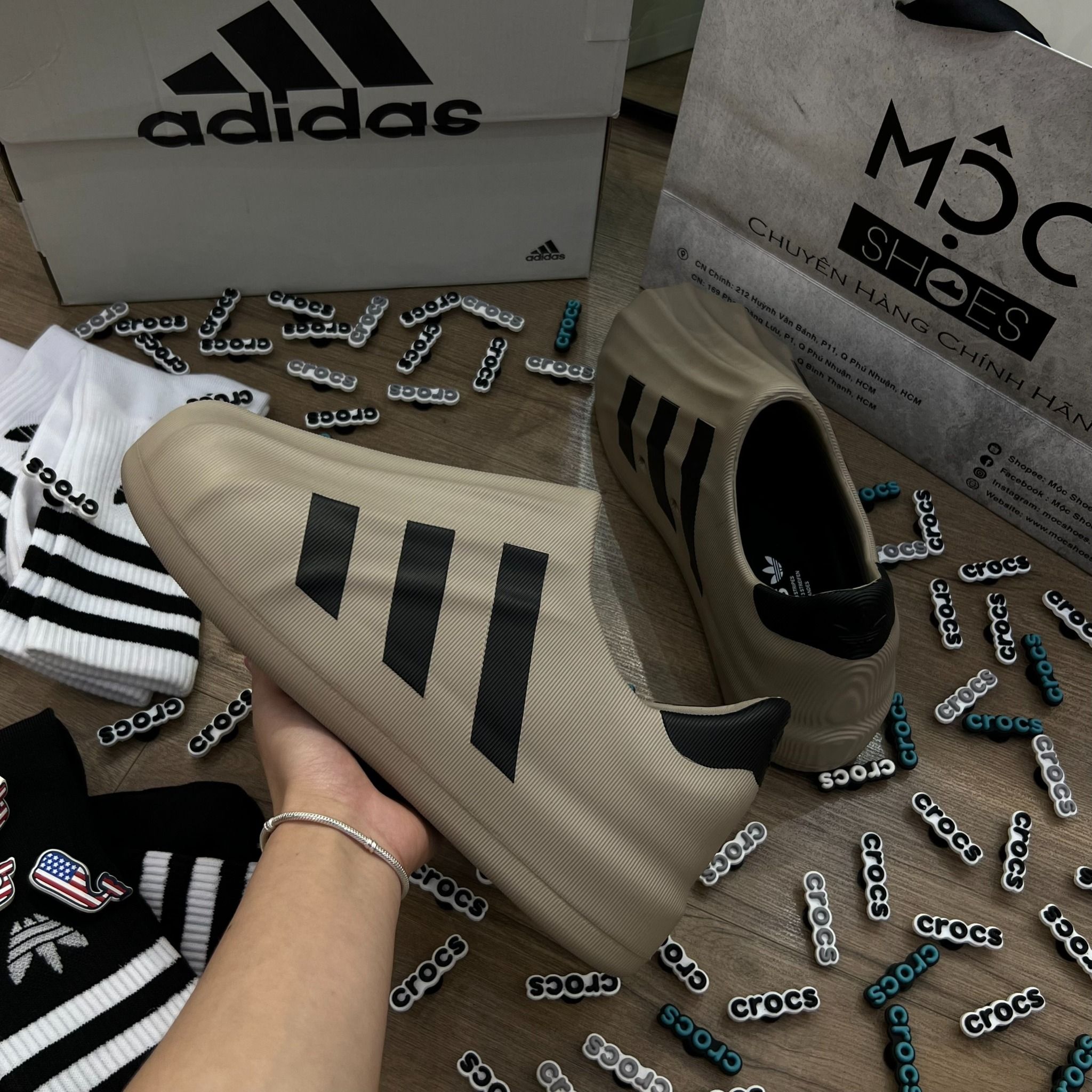 1604 - HÀNG CHÍNH HÃNG - GIÀY ADIDAS ADIFOM SUPERSTAR - NÂU CÀ PHÊ SỌC ĐEN