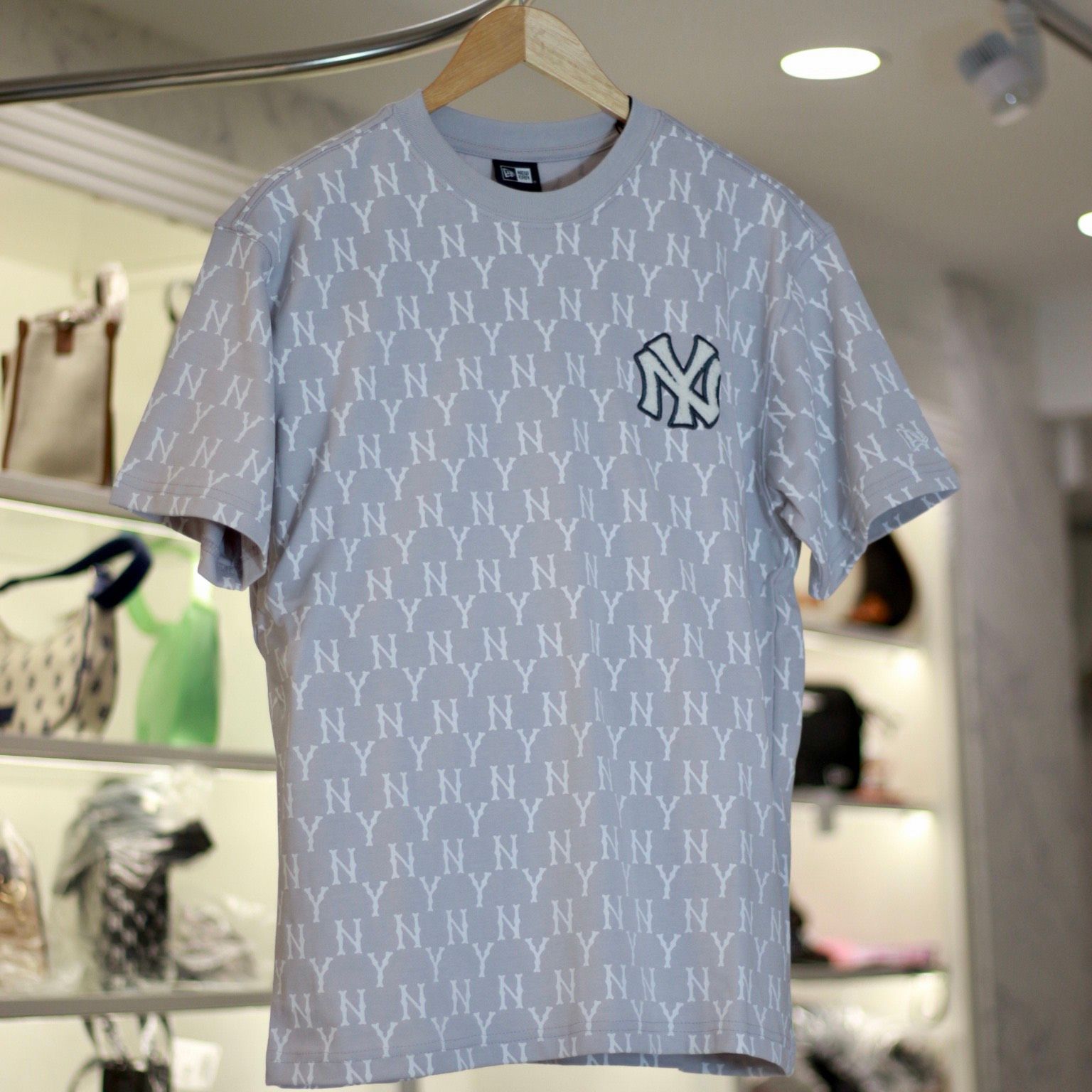 1602 - HÀNG CHÍNH HÃNG - ÁO THUN NEW ERA - NY MONO BÔNG TRẮNG - XÁM - CODE: 13535169