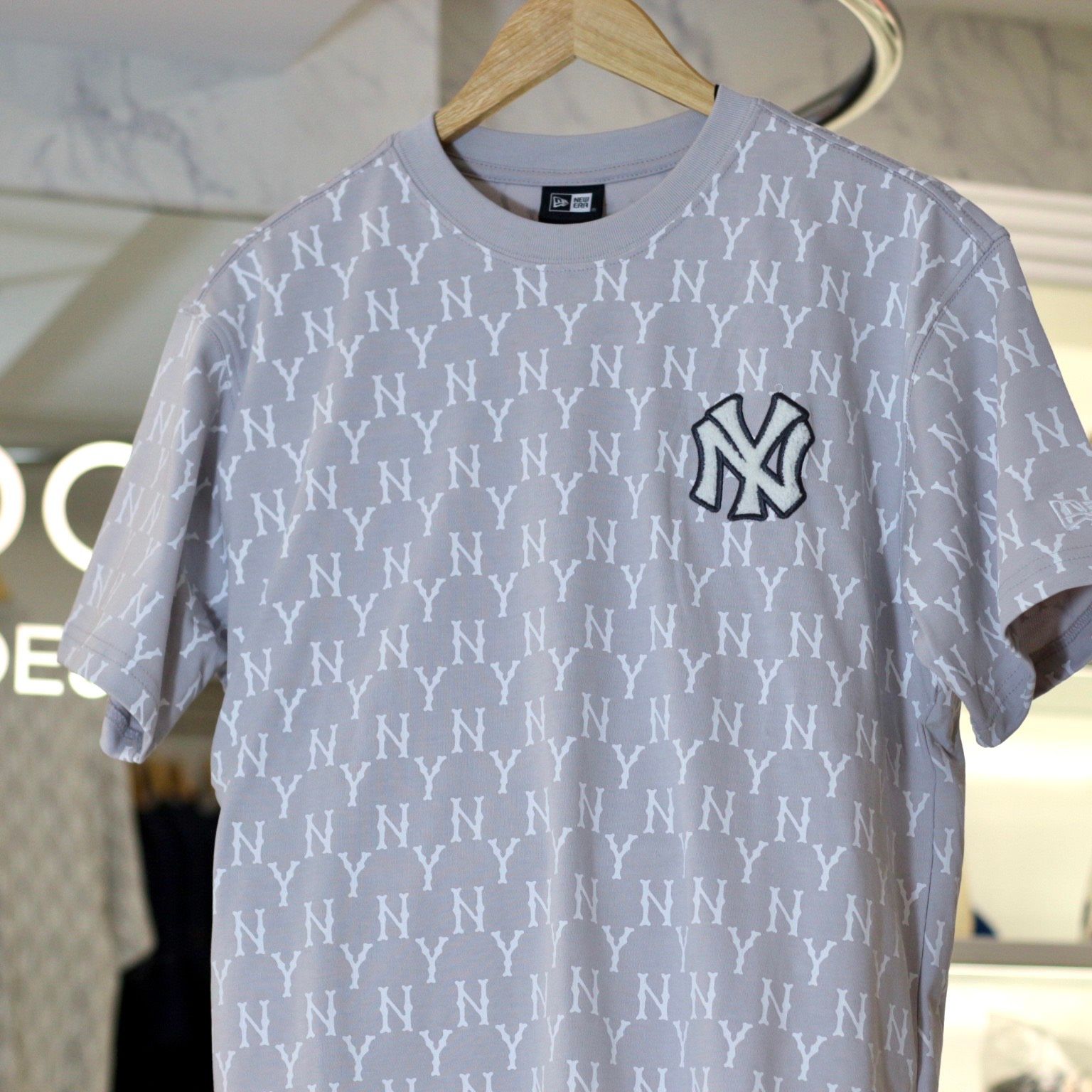 1602 - HÀNG CHÍNH HÃNG - ÁO THUN NEW ERA - NY MONO BÔNG TRẮNG - XÁM - CODE: 13535169