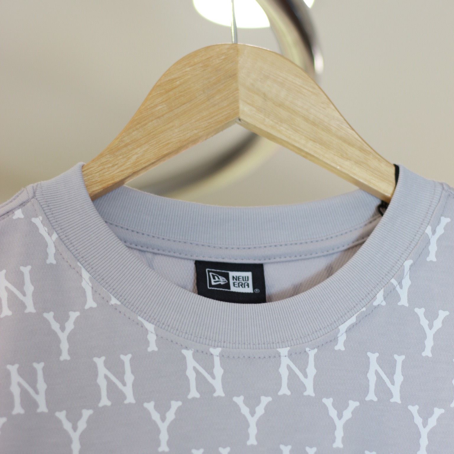 1602 - HÀNG CHÍNH HÃNG - ÁO THUN NEW ERA - NY MONO BÔNG TRẮNG - XÁM - CODE: 13535169