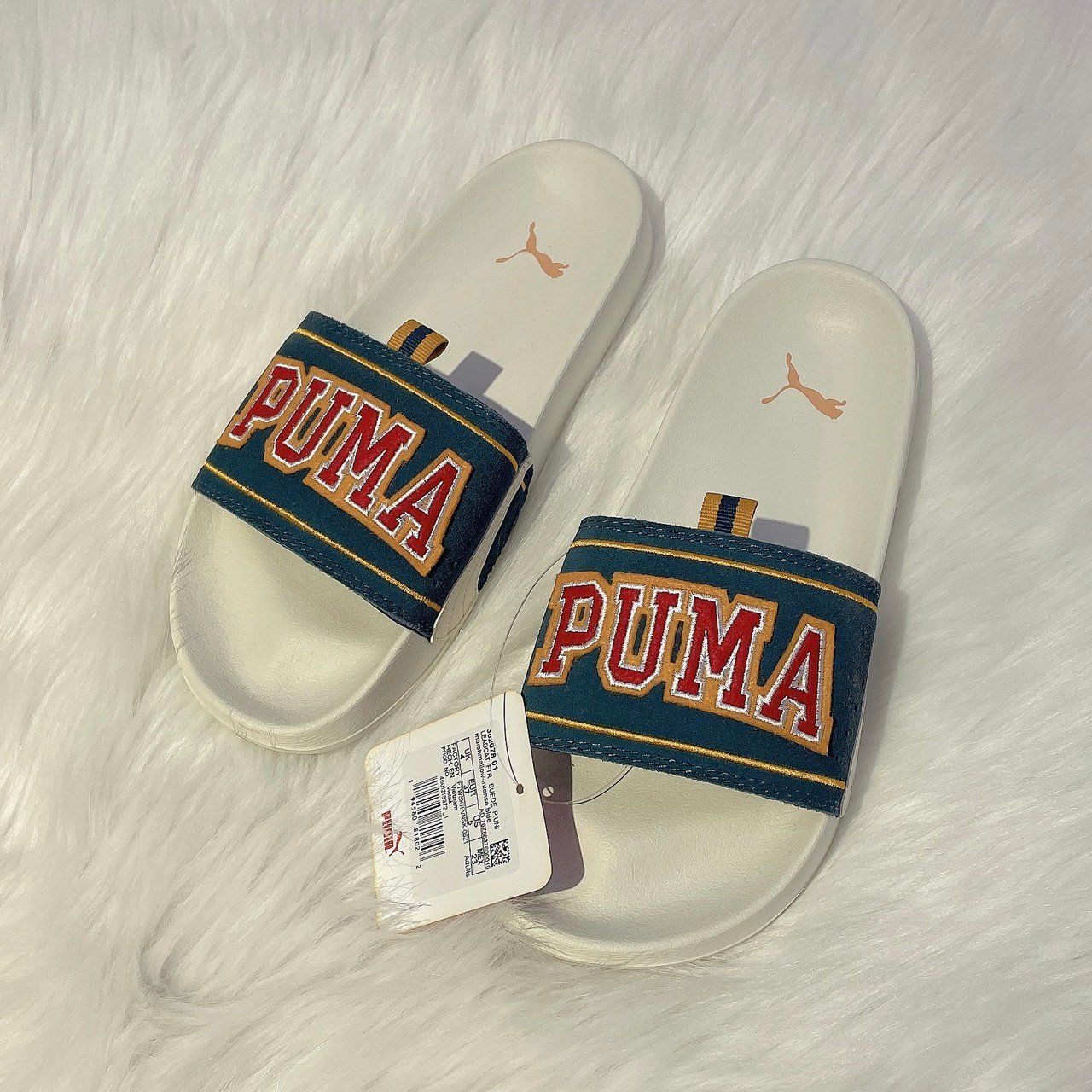  1624 - HÀNG CHÍNH HÃNG - DÉP PUMA SUEDE - P.Uni -  WHITE - CODE: 382078 01 