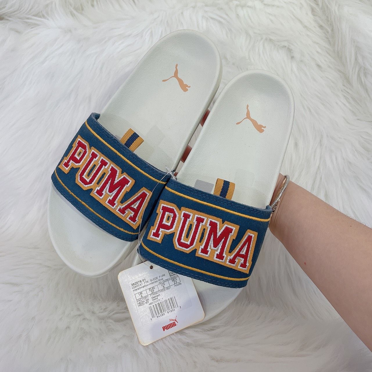  1624 - HÀNG CHÍNH HÃNG - DÉP PUMA SUEDE - P.Uni -  WHITE - CODE: 382078 01 