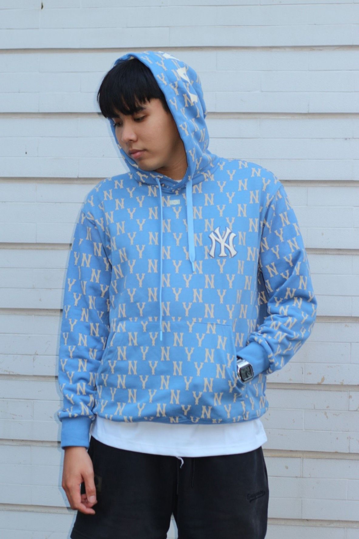 1644 - HÀNG CHÍNH HÃNG - ÁO HOODIE MLB WADDING OVERFIT HOODIE NEW YORK YANKEES