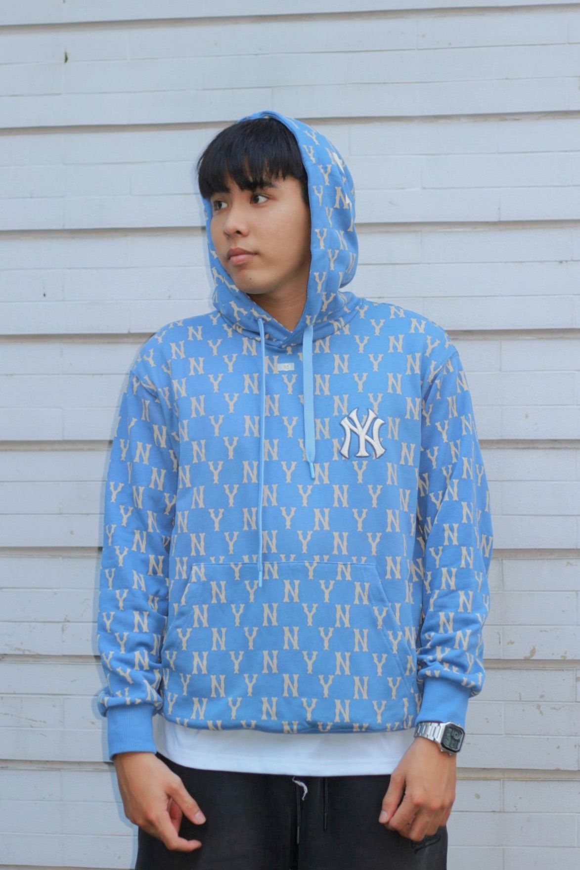 1644 - HÀNG CHÍNH HÃNG - ÁO HOODIE MLB WADDING OVERFIT HOODIE NEW YORK YANKEES
