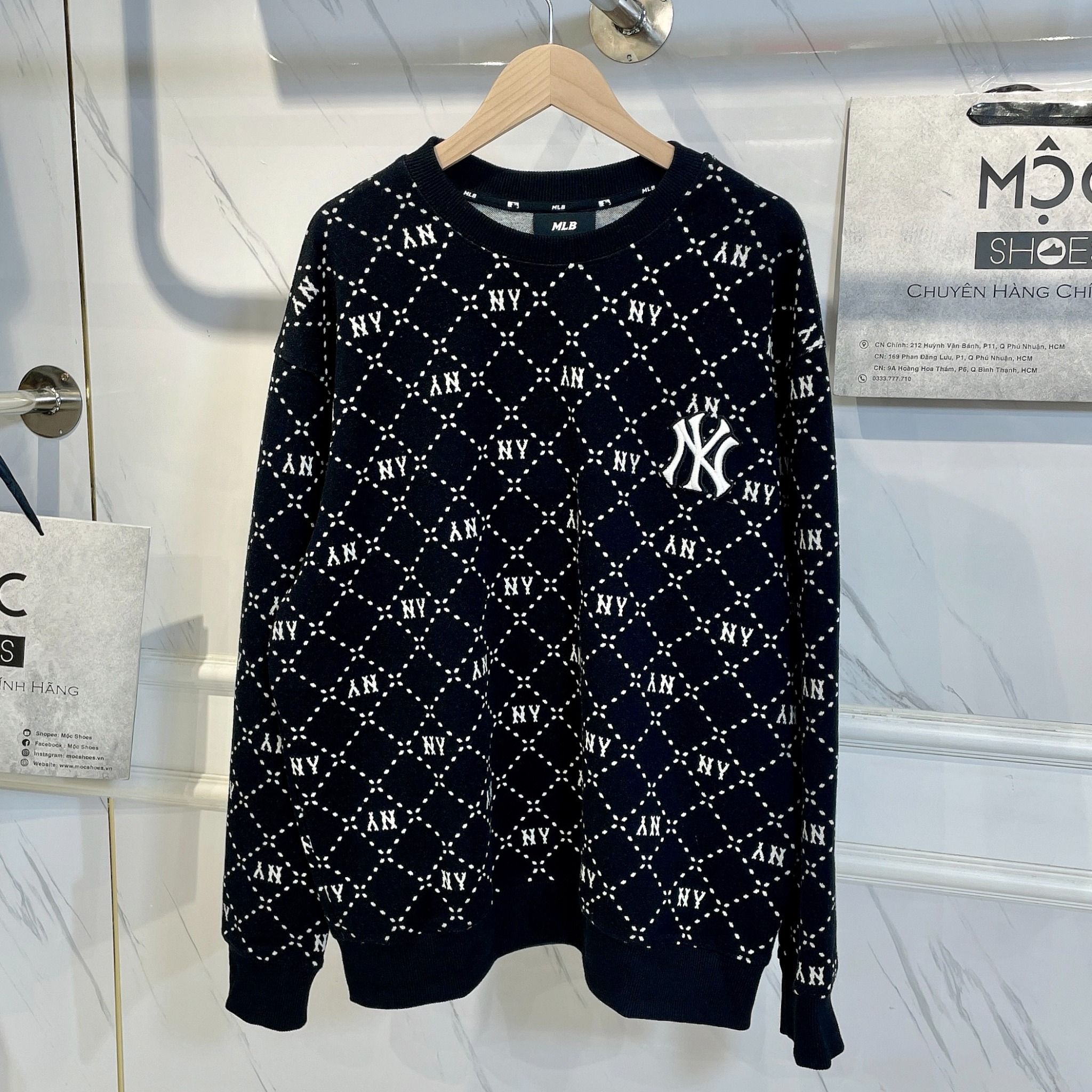 1649 - HÀNG CHÍNH HÃNG - ÁO SWEATER MLB DIA MONOGRAM NEW YORK