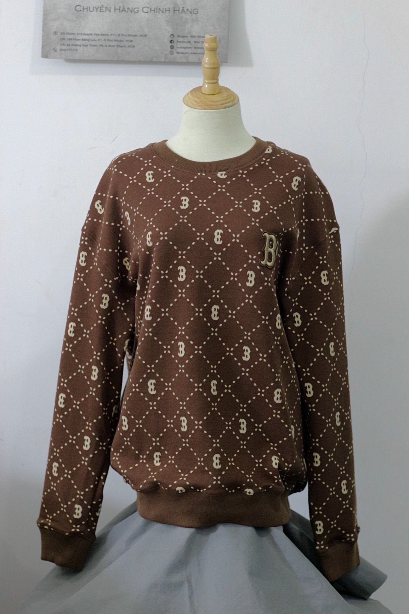1648 - HÀNG CHÍNH HÃNG - ÁO SWEATER MLB DIA MONOGRAM BOSTON
