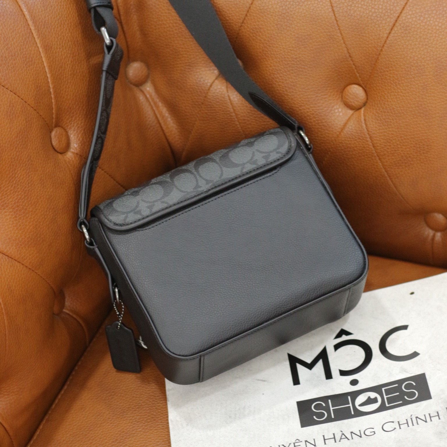 1667 - HÀNG CHÍNH HÃNG - TÚI ĐEO CHÉO COACH SULLIVAN CROSSBODY IN SIGNATURE CANVAS (MÀU ĐEN XÁM) - CODE: C9870