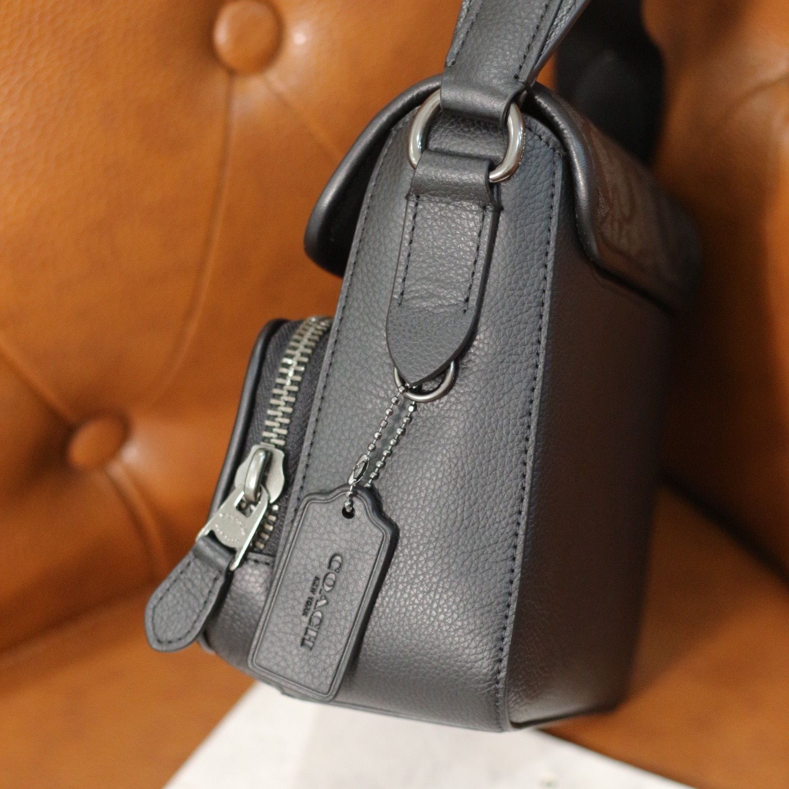 1667 - HÀNG CHÍNH HÃNG - TÚI ĐEO CHÉO COACH SULLIVAN CROSSBODY IN SIGNATURE CANVAS (MÀU ĐEN XÁM) - CODE: C9870