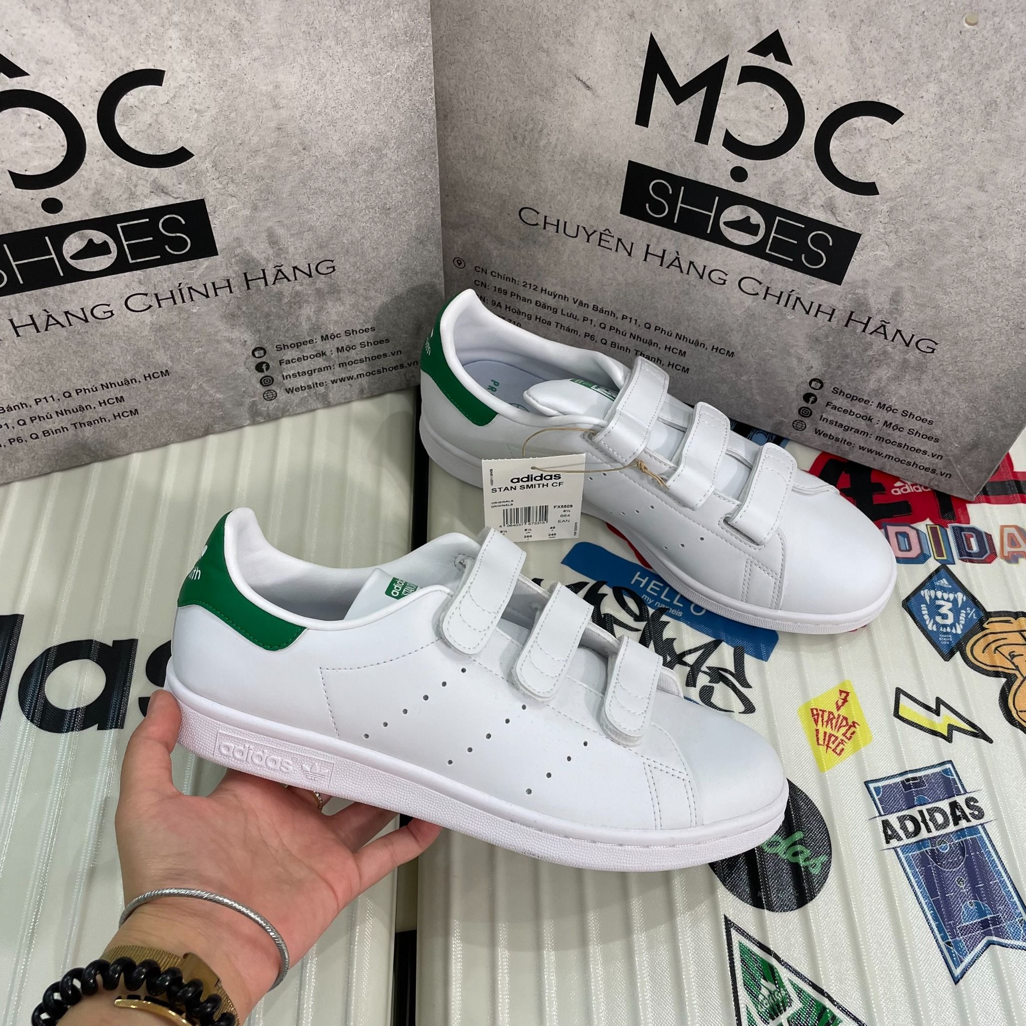 1682 - HÀNG CHÍNH HÃNG - GIÀY ADIDAS STANSMITH - WHITE GREEN - ' QUAI DÁN ' - CODE: FX5509