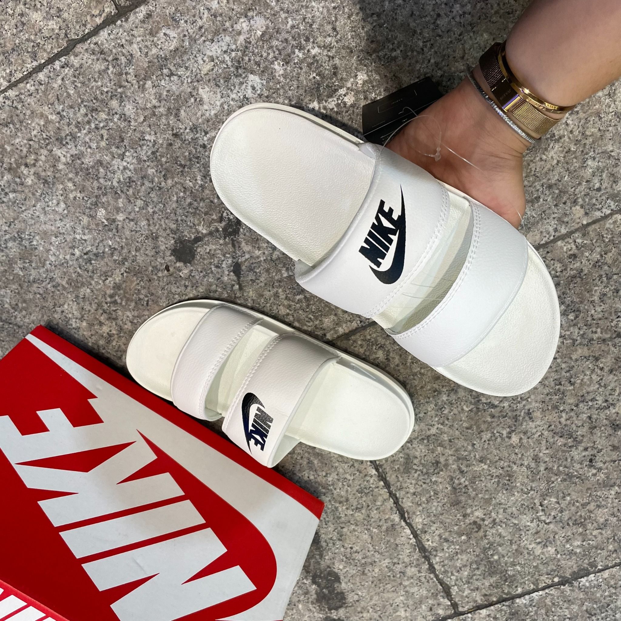 1684 - HÀNG CHÍNH HÃNG - DÉP NIKE OFFCOURT DUO - HAI QUAI - TRẮNG - CODE: DC0496-101